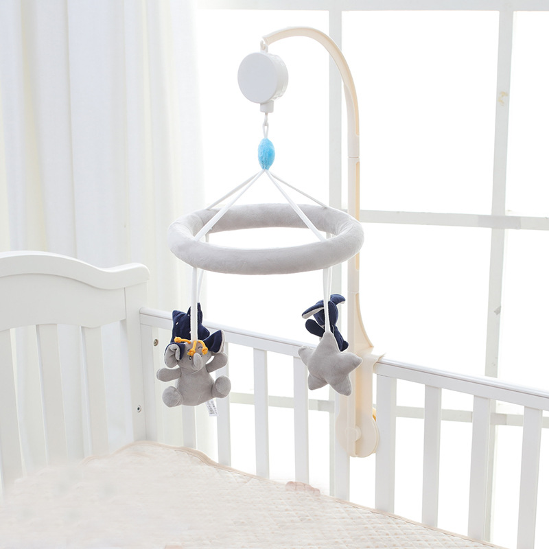 DOLERY Baby elephant Rabbit Star Bed Bell Baby Music Car Hanging Music Box Spinning Music toys Specification image