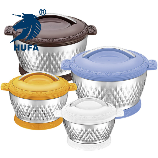 New foreign trade products: stainless steel insulated pot, plastic steel double-layer foaming cold preservation and freshness preservation pot, diamond point African set pot Item Picture