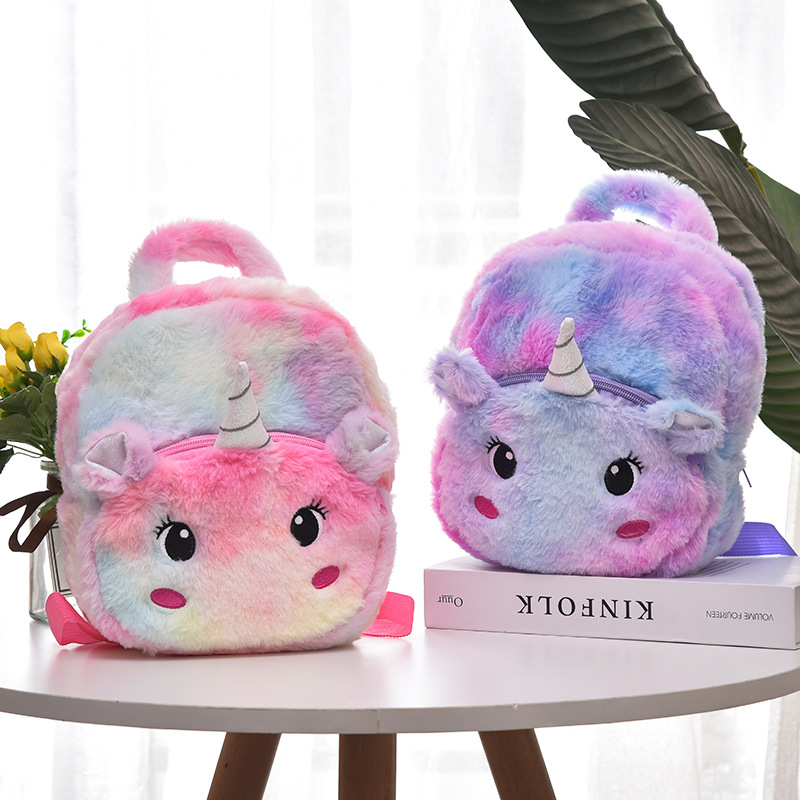 Wholesale of new seven-color plush schoolbags, cartoon animal cute student backpacks and children's casual backpacks for foreign trade details Picture