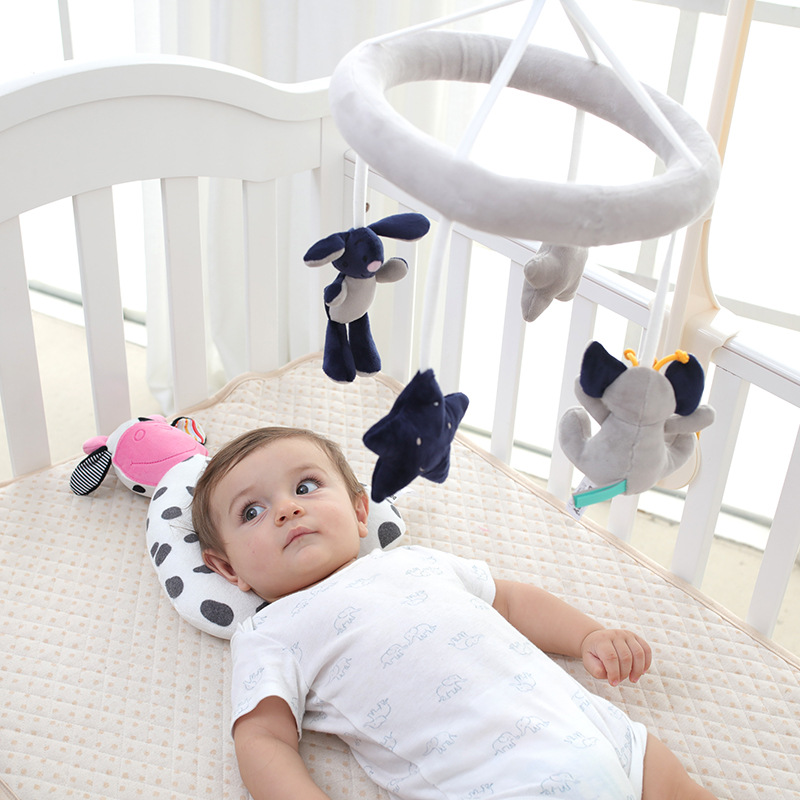 DOLERY Baby elephant Rabbit Star Bed Bell Baby Music Car Hanging Music Box Spinning Music toys details Picture