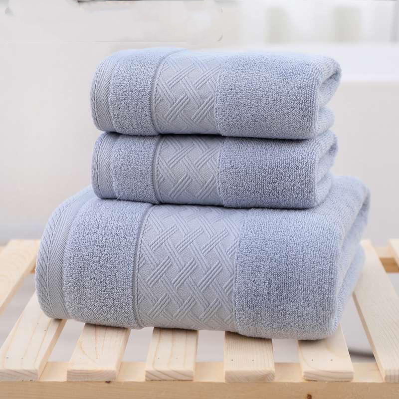 Toalla de baño de algodón toalla de juego de toallas para hombres y mujeres baño de adultos de uso doméstico 100% algodón suave no se pierde toalla súper absorbente Item Picture