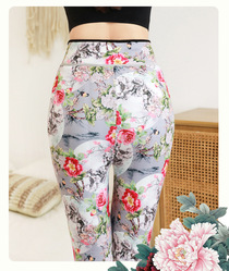 Winter thick warm foot pants 2021 winter wear new retro Chinese print leggings