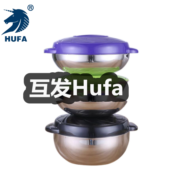 Wind and Fire Wheel Three-piece set insulated pot, plastic steel double-layer foaming cold preservation and freshness preservation pot, African export set pot Specification image