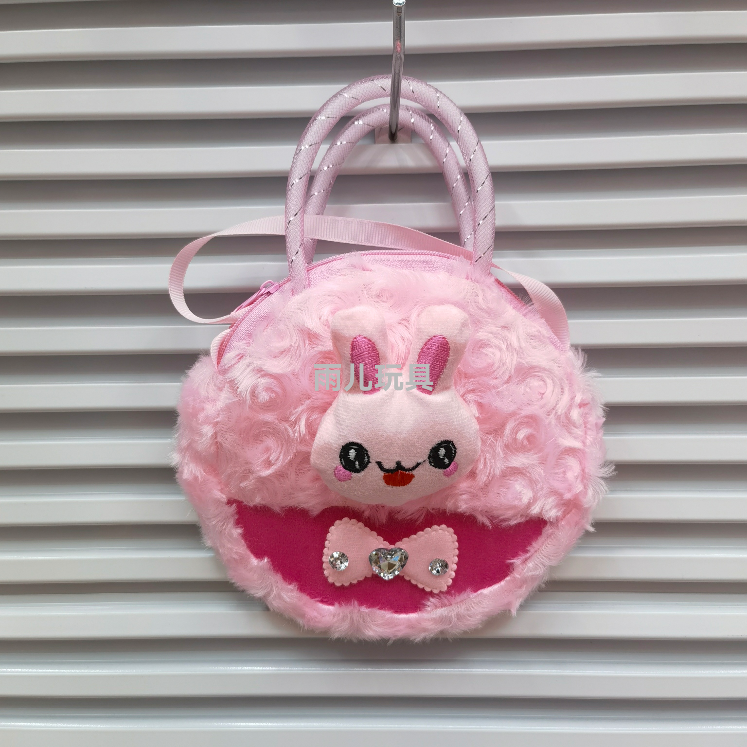 Plush bag, children's shoulder bag, cartoon bag, hand-held crossbody bag, cartoon animal head, children's single-shoulder bag Item Picture