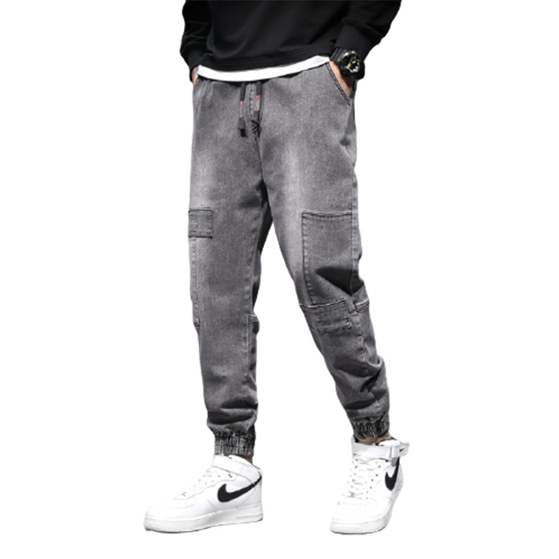 The new autumn stretch jeans for men, stylish and casual trousers, and the trendy brand Weiha loose nine-inch tapered men's pants Item Picture