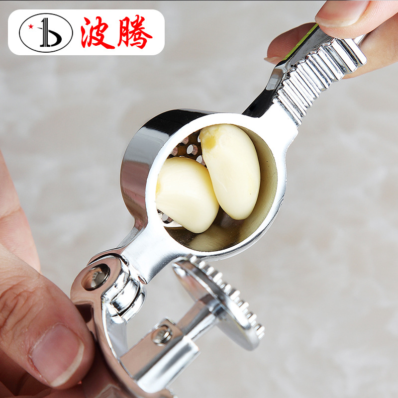 Kitchen multi-functional garlic press, stainless steel garlic mashing machine, manual garlic puree, garlic paste, ginger and garlic machine Specification image