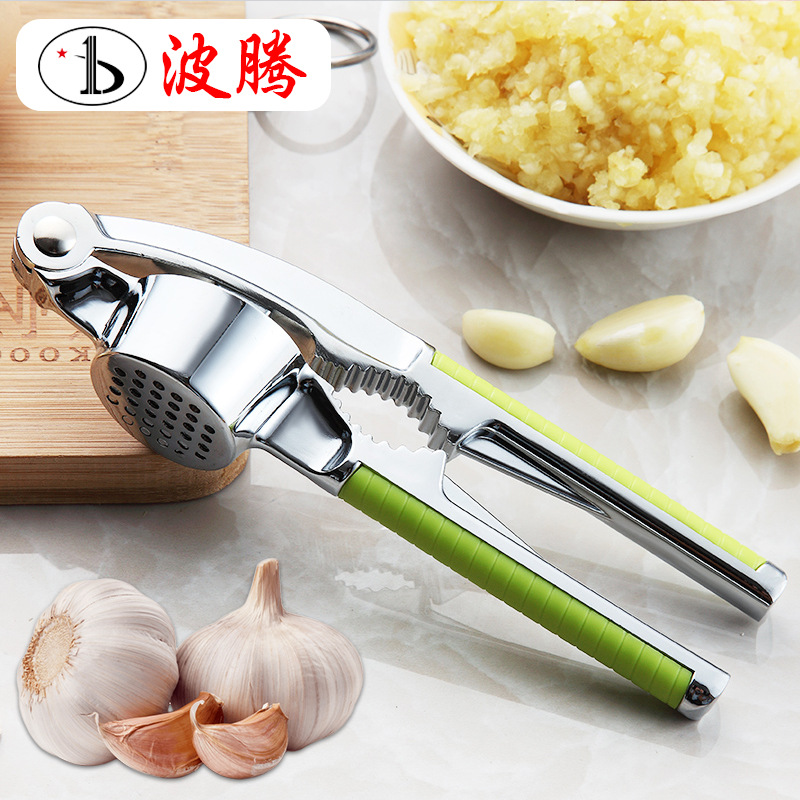 Kitchen multi-functional garlic press, stainless steel garlic mashing machine, manual garlic puree, garlic paste, ginger and garlic machine