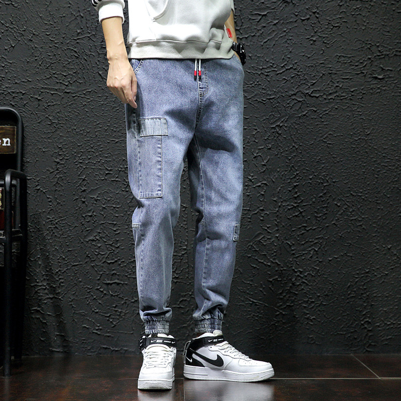 The new autumn stretch jeans for men, stylish and casual trousers, and the trendy brand Weiha loose nine-inch tapered men's pants Specification image