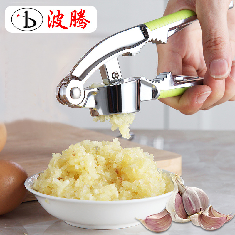 Kitchen multi-functional garlic press, stainless steel garlic mashing machine, manual garlic puree, garlic paste, ginger and garlic machine details Picture