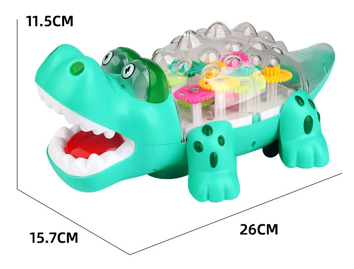 Electric transparent gear crocodile light and music simulation universal crocodile model children's flashing toys are selling well at the street stall Application Scenario