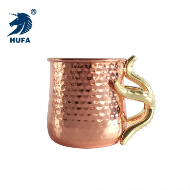 Stainless steel cocktail glasses, hammered copper-plated Moscow mule glasses, high-quality metal beer mugs, starfish-decorated mule glasses, stainless steel mugs, stainless steel wine glasses, stainless steel beer mugs details Picture