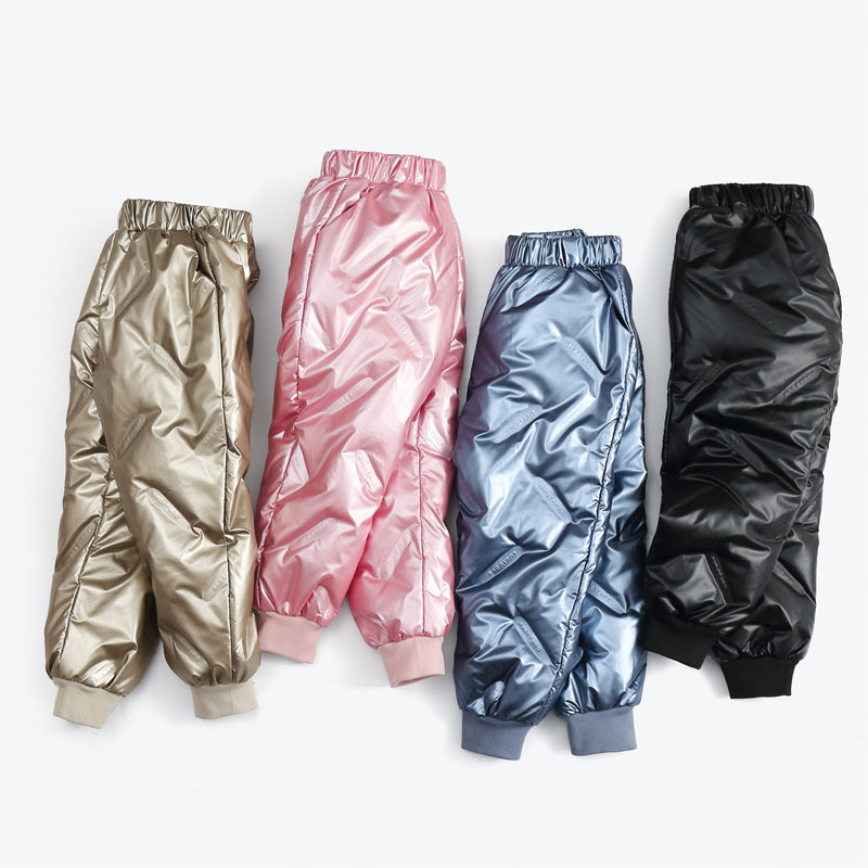 New children's down pants for girls and boys winter wear padded cotton pants baby bright composite white duck down pants