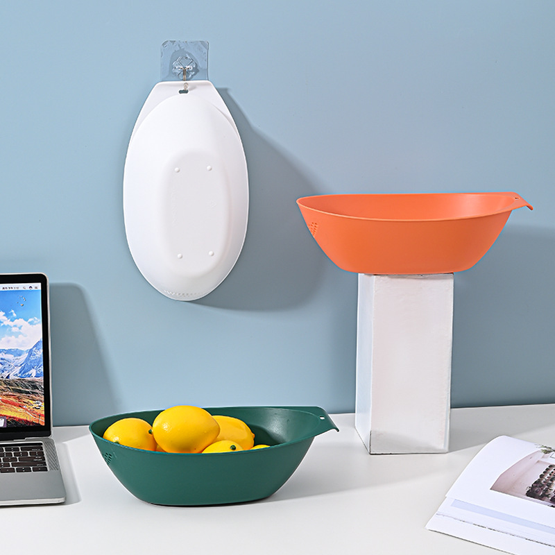 Design Creative Light Luxury Fashion Household Fruit Tray Multi-Color Optional Multi-Function Fruit Tray Drain Basket Rice Washer Application Scenario