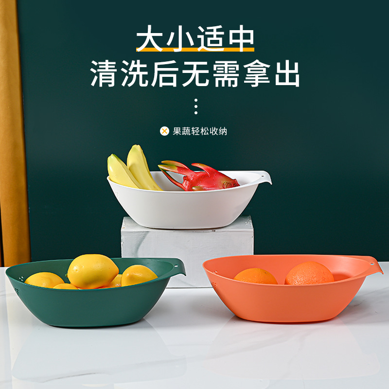 Design Creative Light Luxury Fashion Household Fruit Tray Multi-Color Optional Multi-Function Fruit Tray Drain Basket Rice Washer details Picture