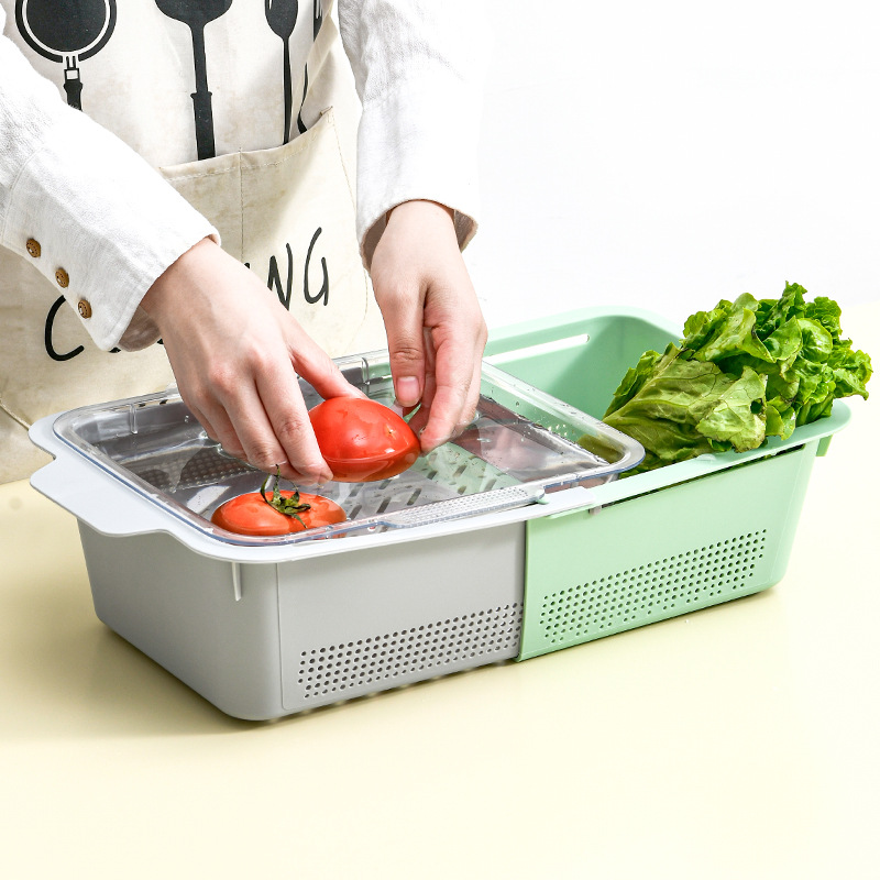 Double Household Kitchen Washing Basin Drain Basket Washing Basket Washing Fruit Tray Washing Fruit And Vegetable Washing Basin Specification drawing