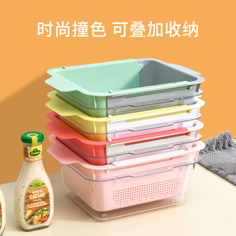 Double Household Kitchen Washing Basin Drain Basket Washing Basket Washing Fruit Tray Washing Fruit And Vegetable Washing Basin