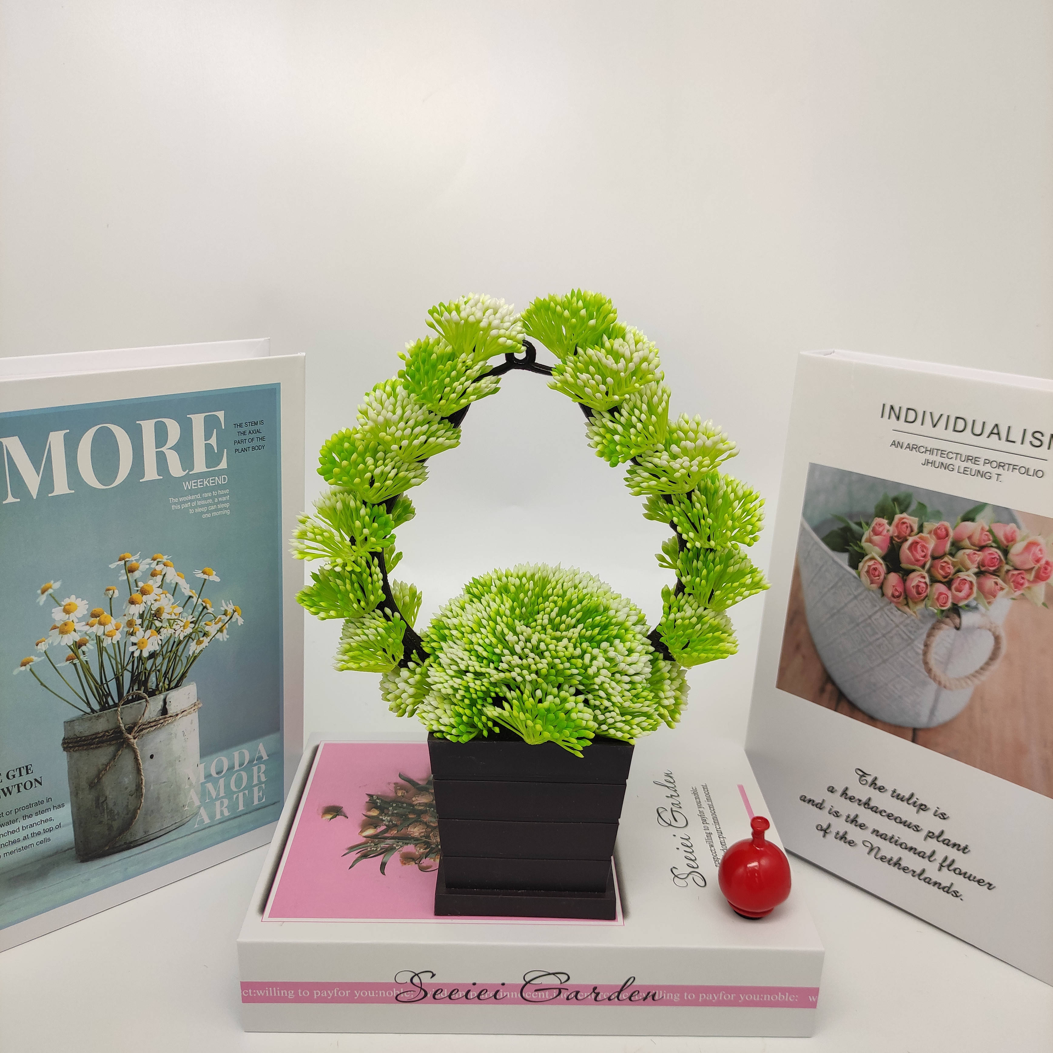 Mini artificial bonsai flowers, small potted plants, factory direct sales of artificial flower plants Application Scenario