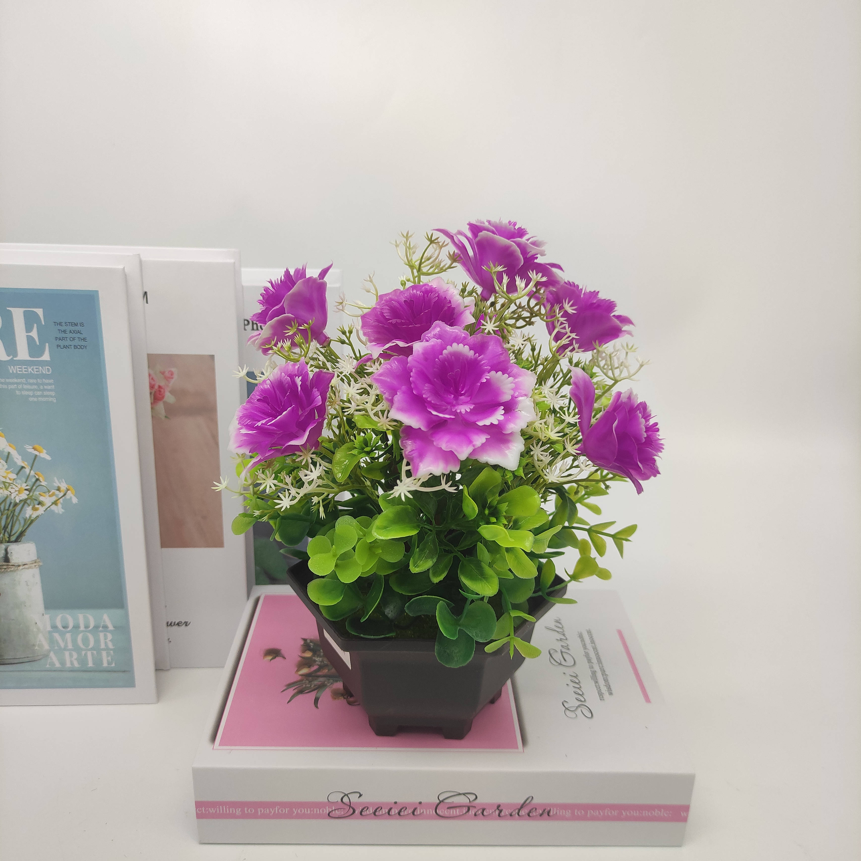 Mini artificial bonsai flowers, small potted plants, factory direct sales of artificial flower plants Application Scenario