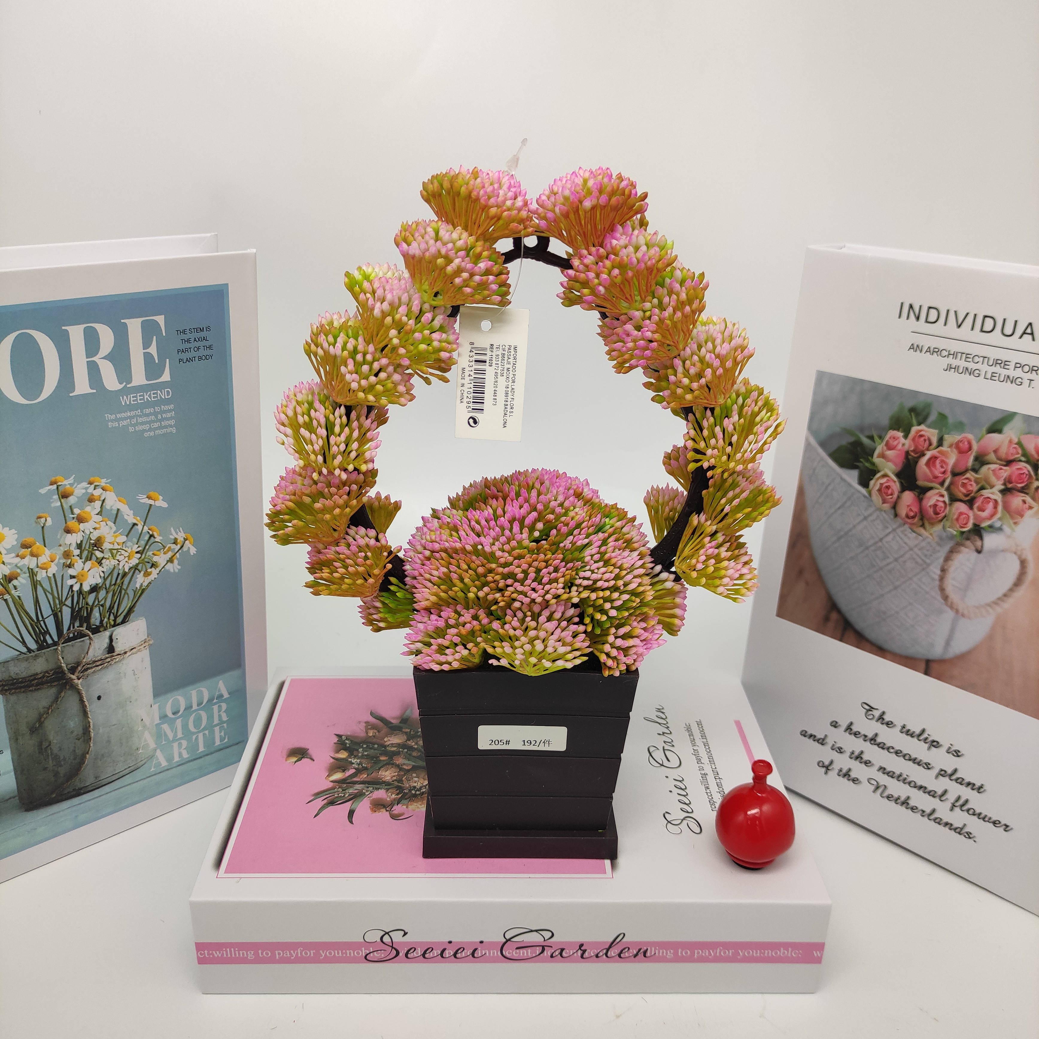 Mini artificial bonsai flowers, small potted plants, factory direct sales of artificial flower plants Specification image