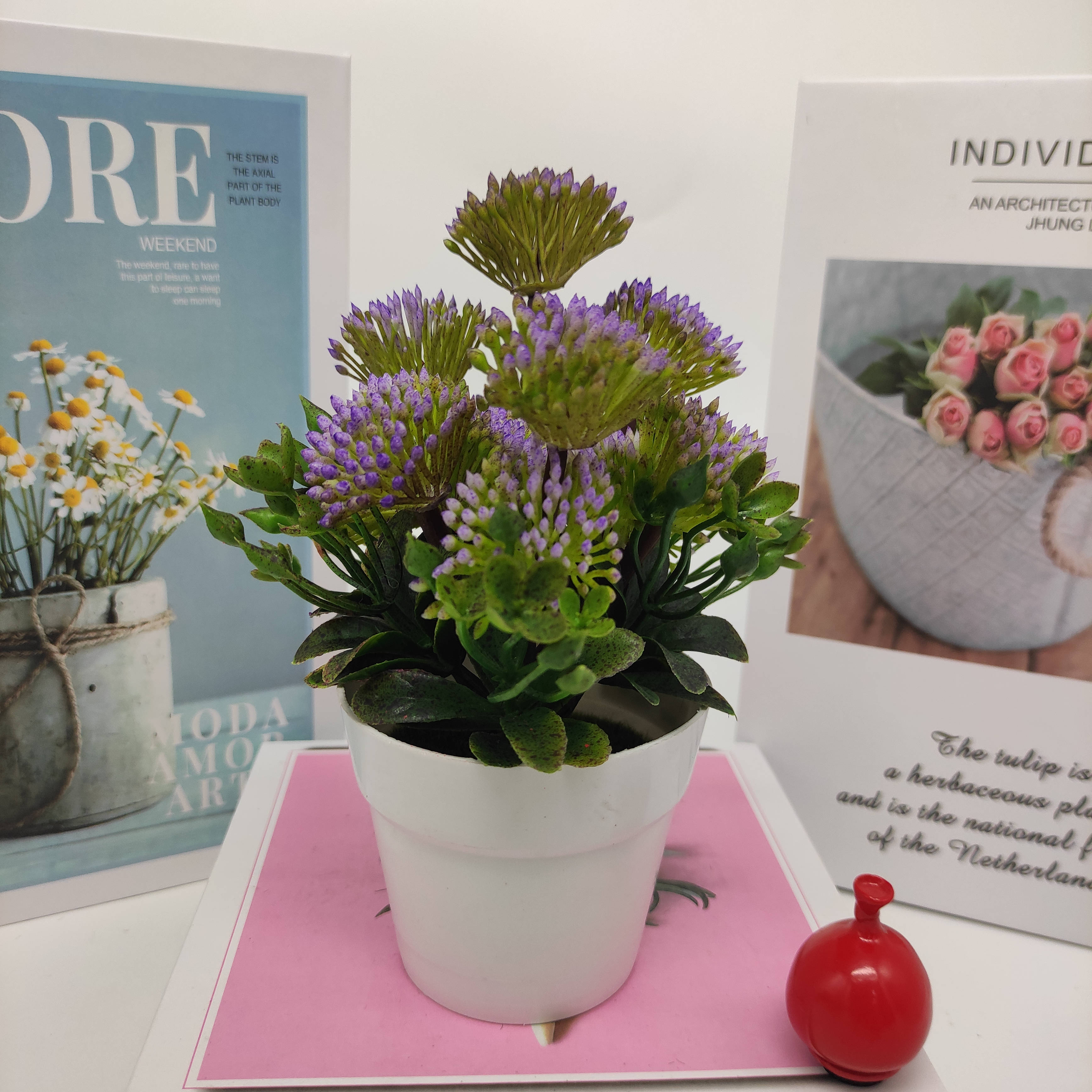 Mini artificial bonsai flowers, small potted plants, factory direct sales of artificial flower plants Application Scenario