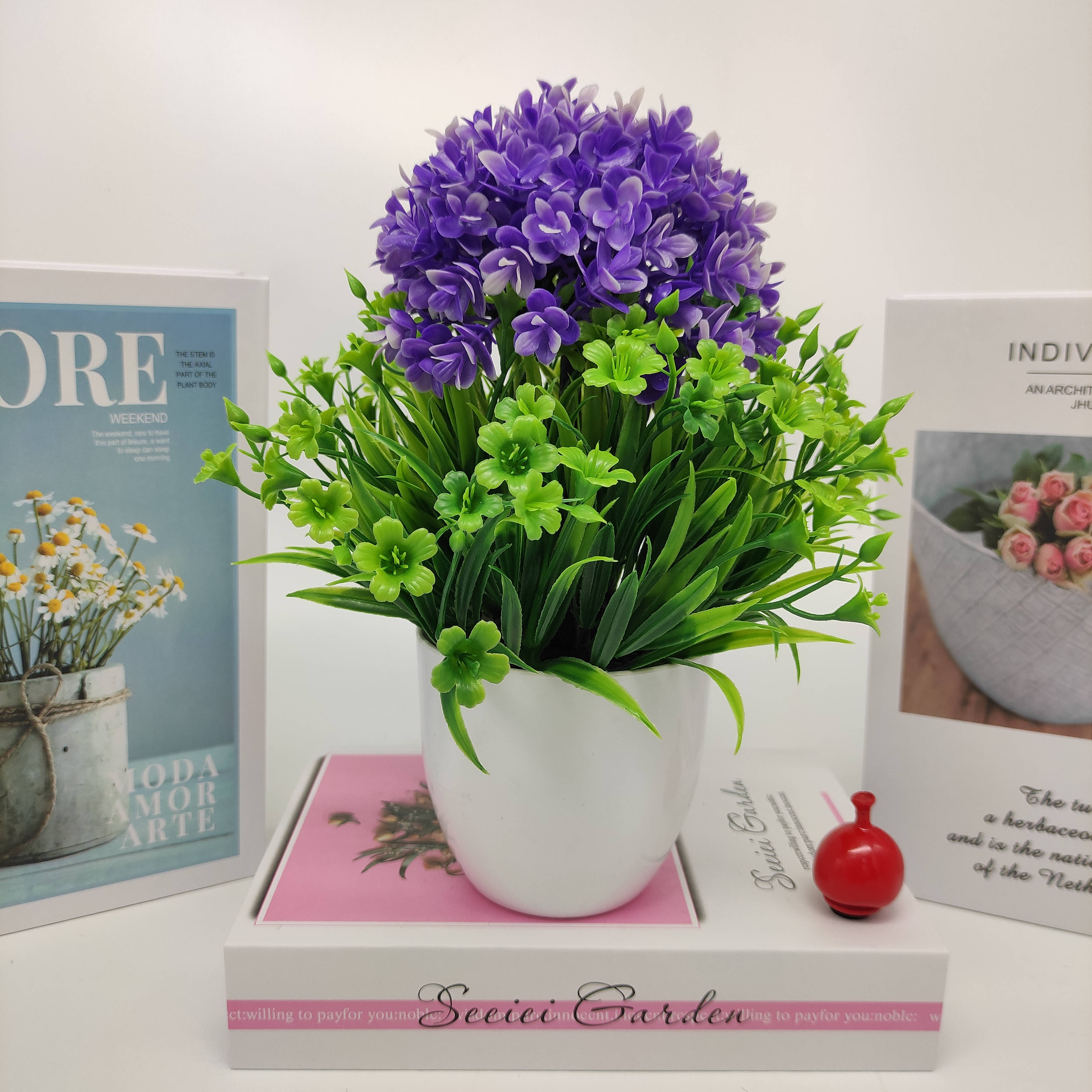 Mini artificial bonsai flowers, small potted plants, factory direct sales of artificial flower plants