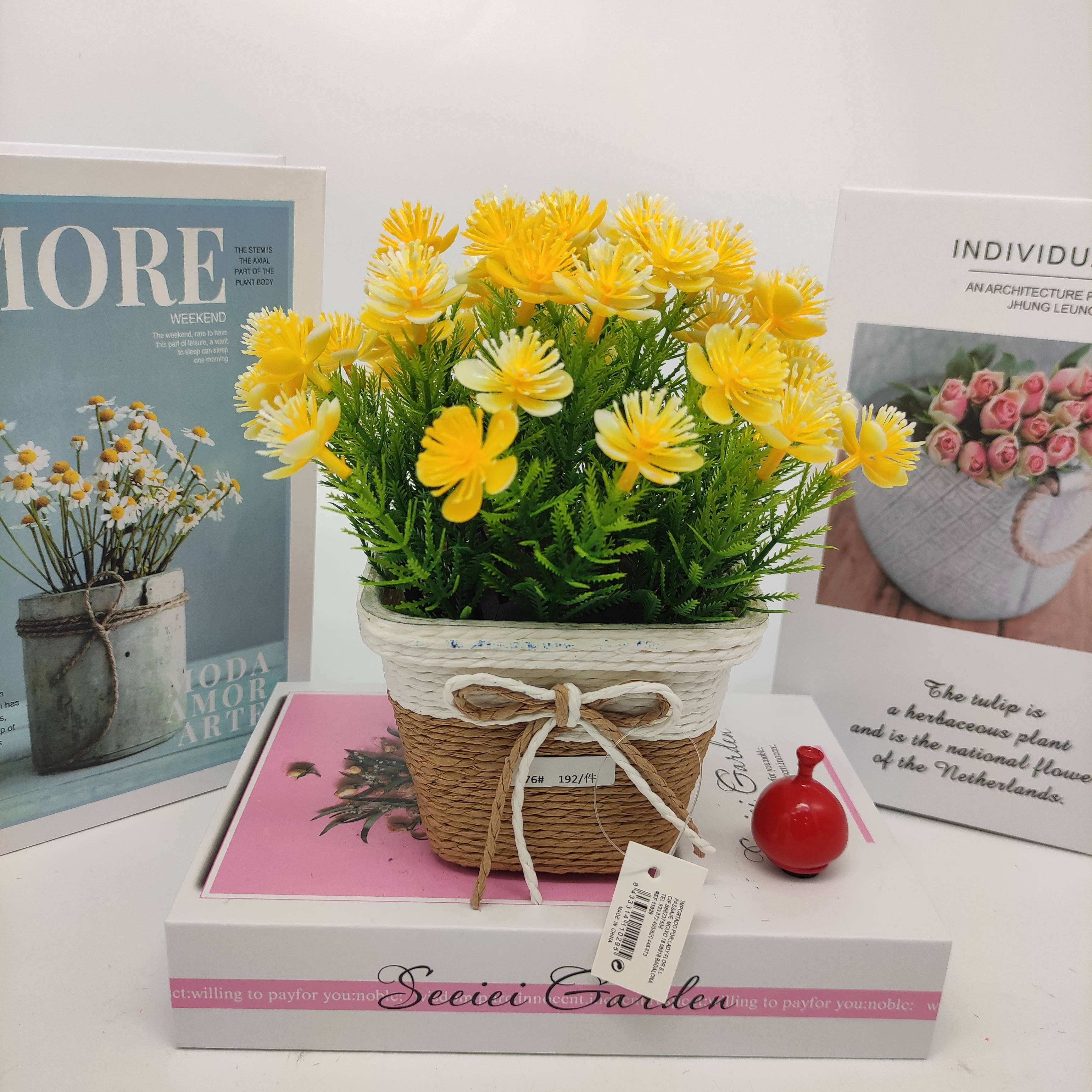 Mini artificial bonsai flowers, small potted plants, factory direct sales of artificial flower plants details Picture