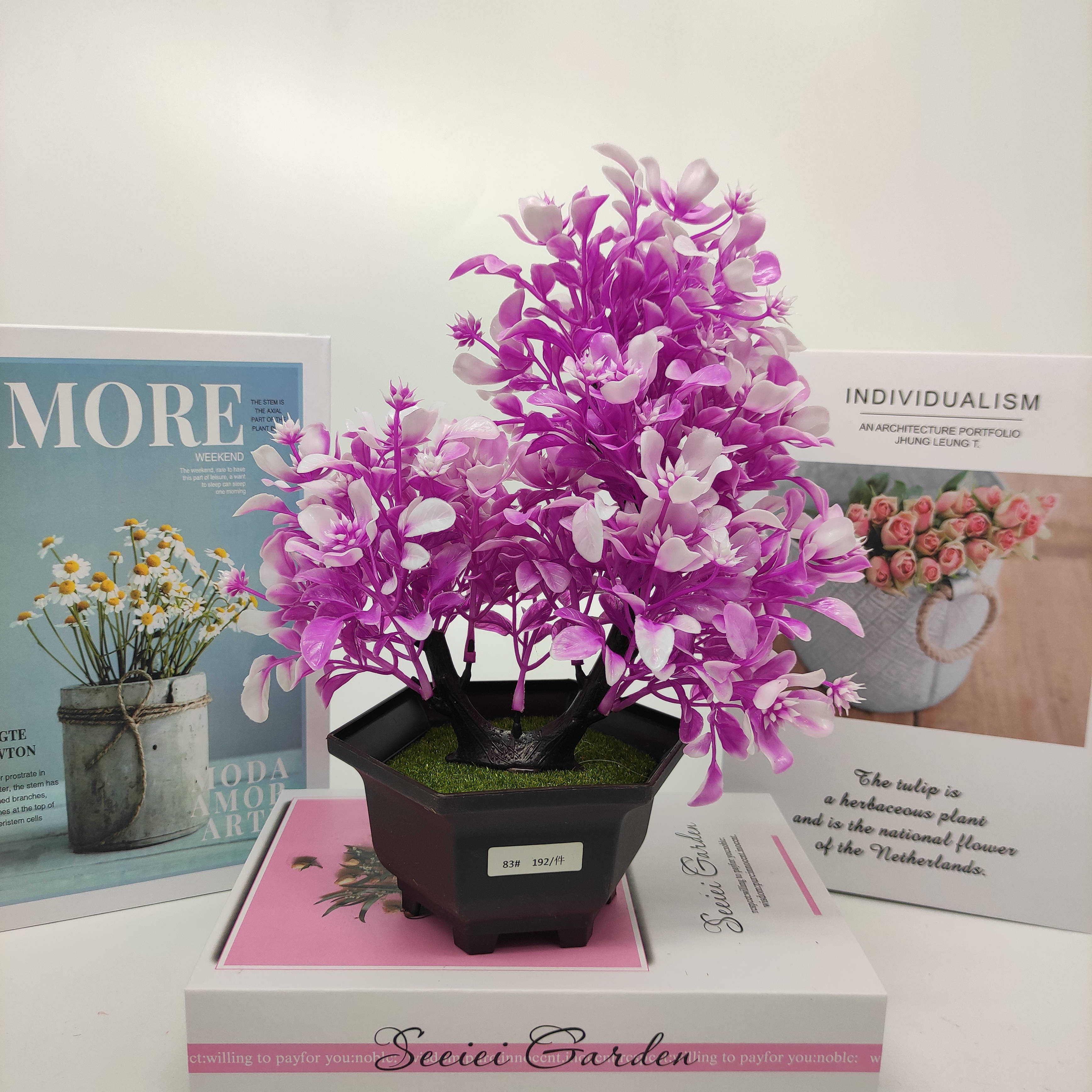 Mini artificial bonsai flowers, small potted plants, factory direct sales of artificial flower plants details Picture