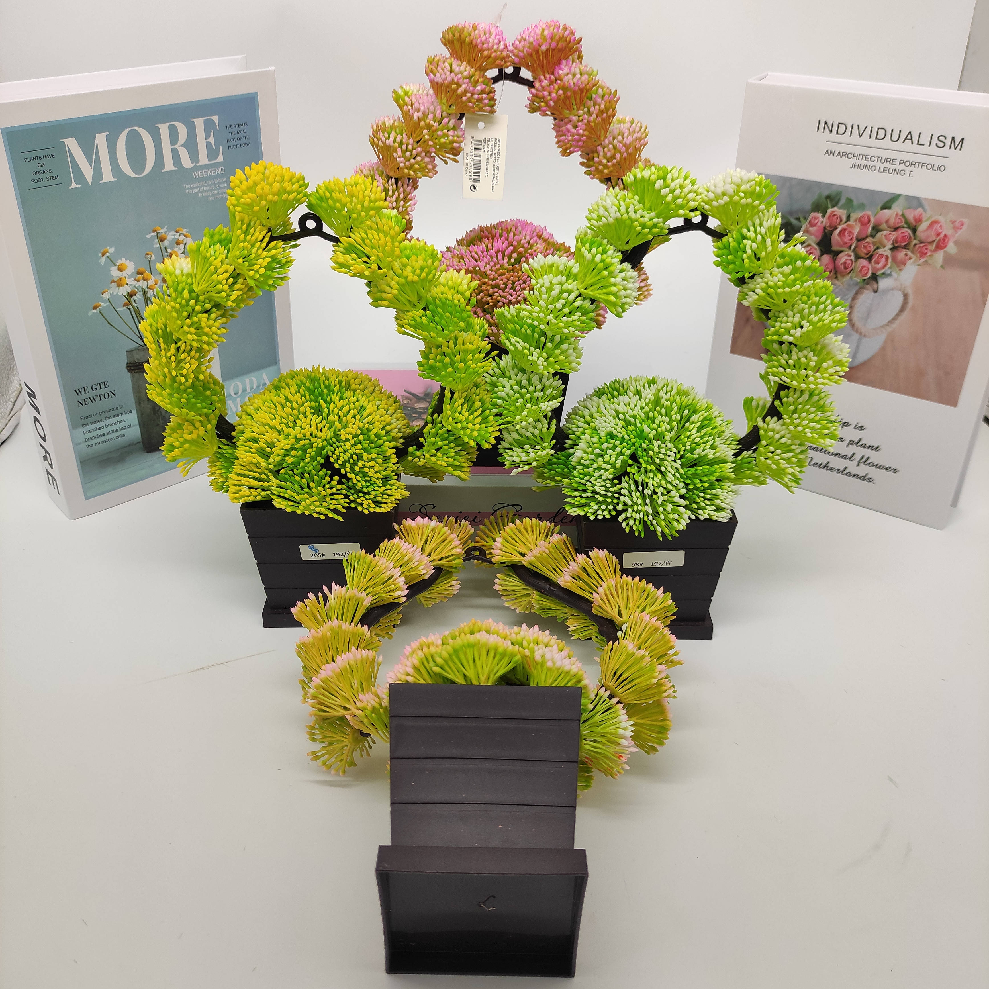 Mini artificial bonsai flowers, small potted plants, factory direct sales of artificial flower plants Item Picture