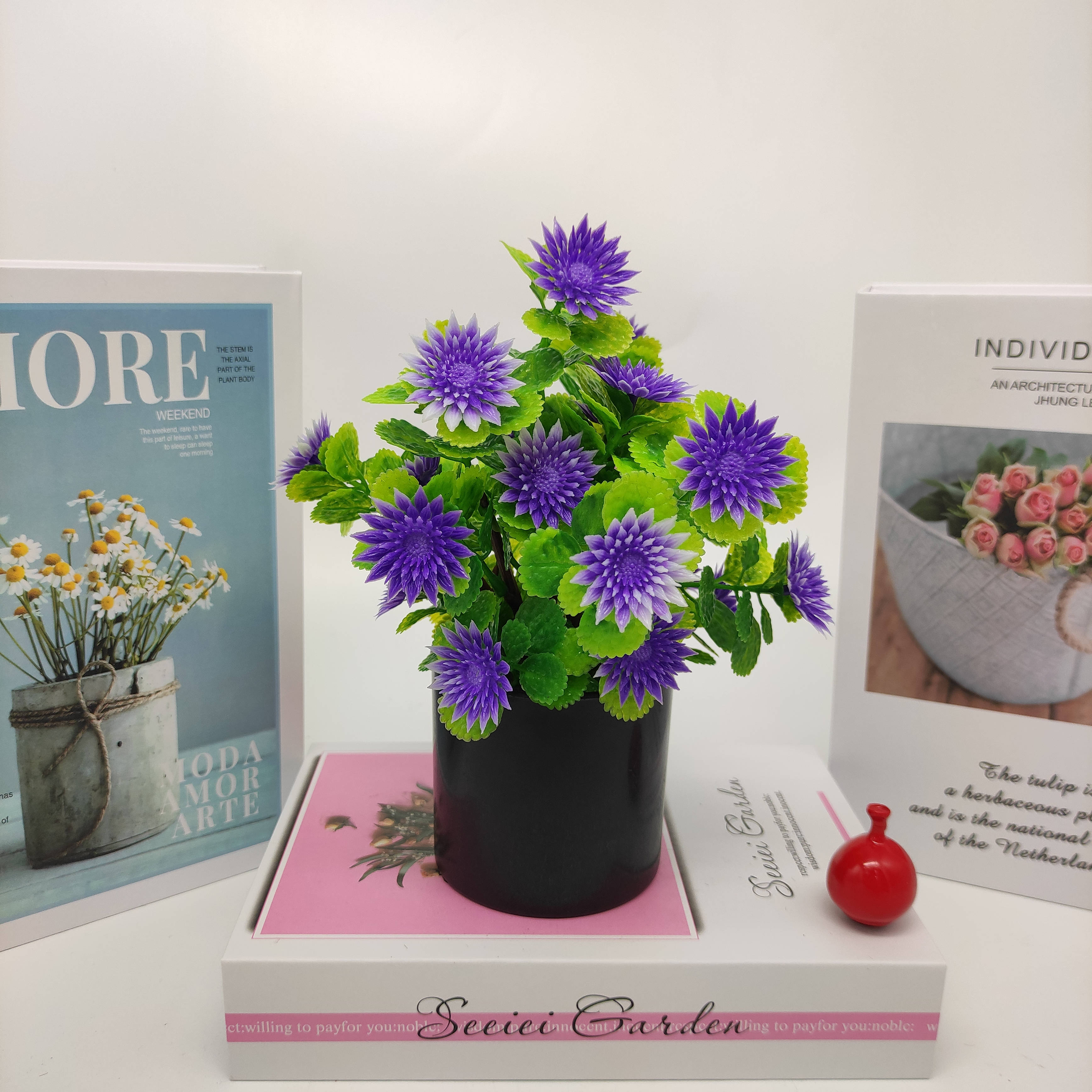 Mini artificial bonsai flowers, small potted plants, factory direct sales of artificial flower plants details Picture