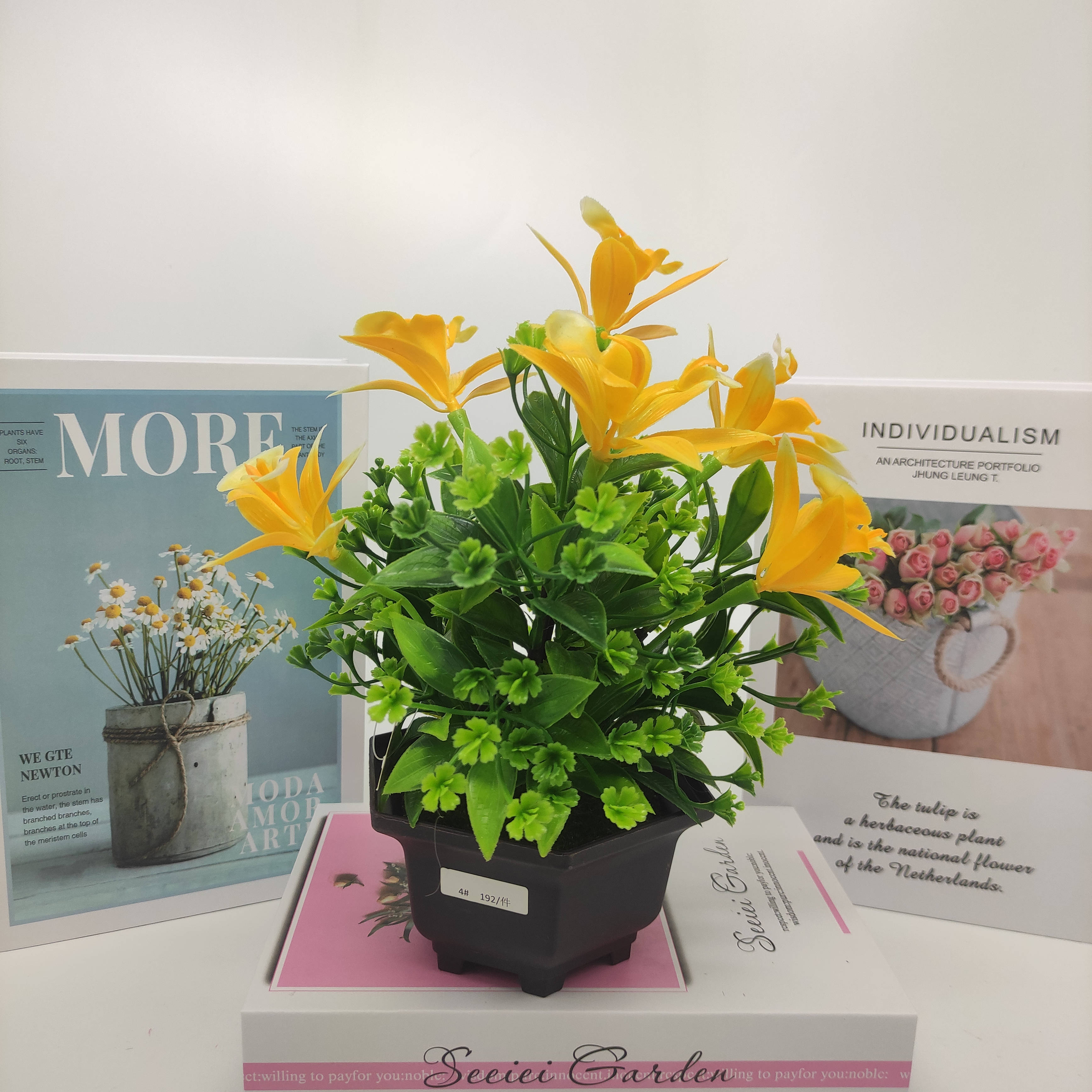 Mini artificial bonsai flowers, small potted plants, factory direct sales of artificial flower plants