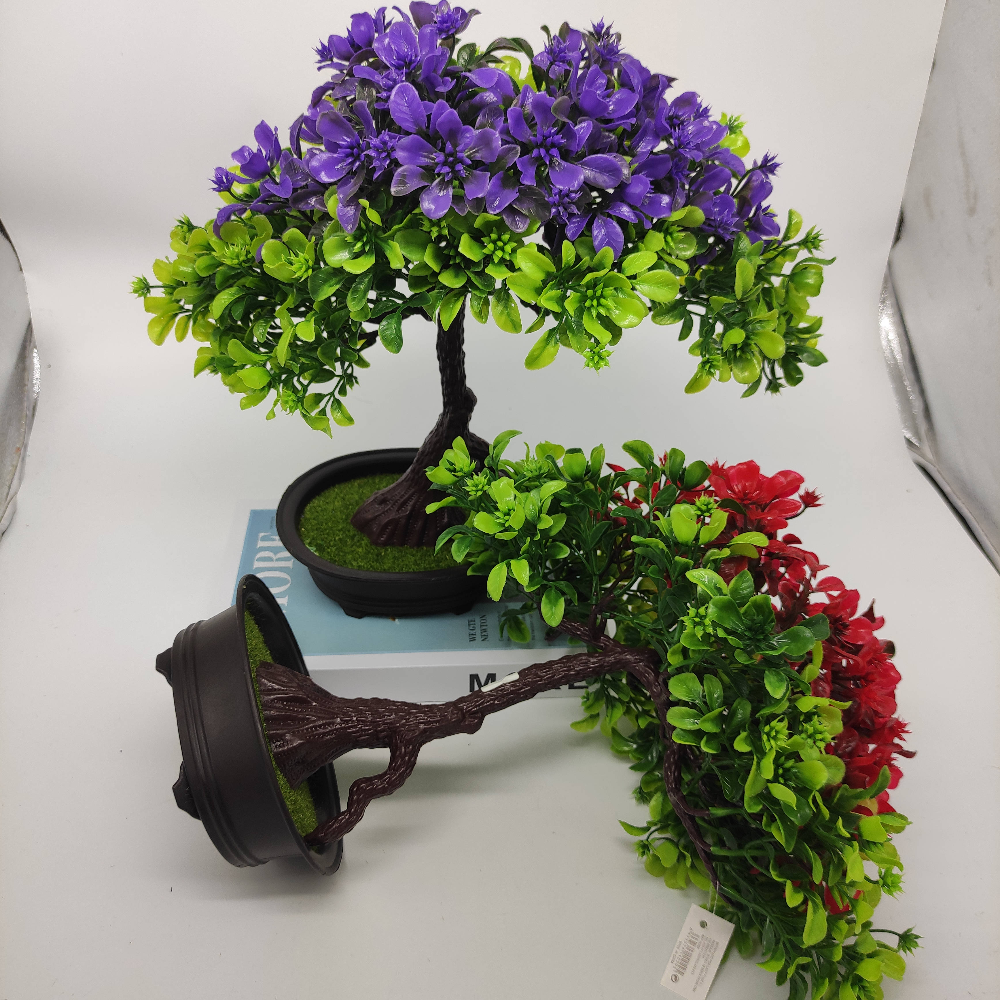 Mini artificial bonsai flowers, small potted plants, factory direct sales of artificial flower plants Specification image