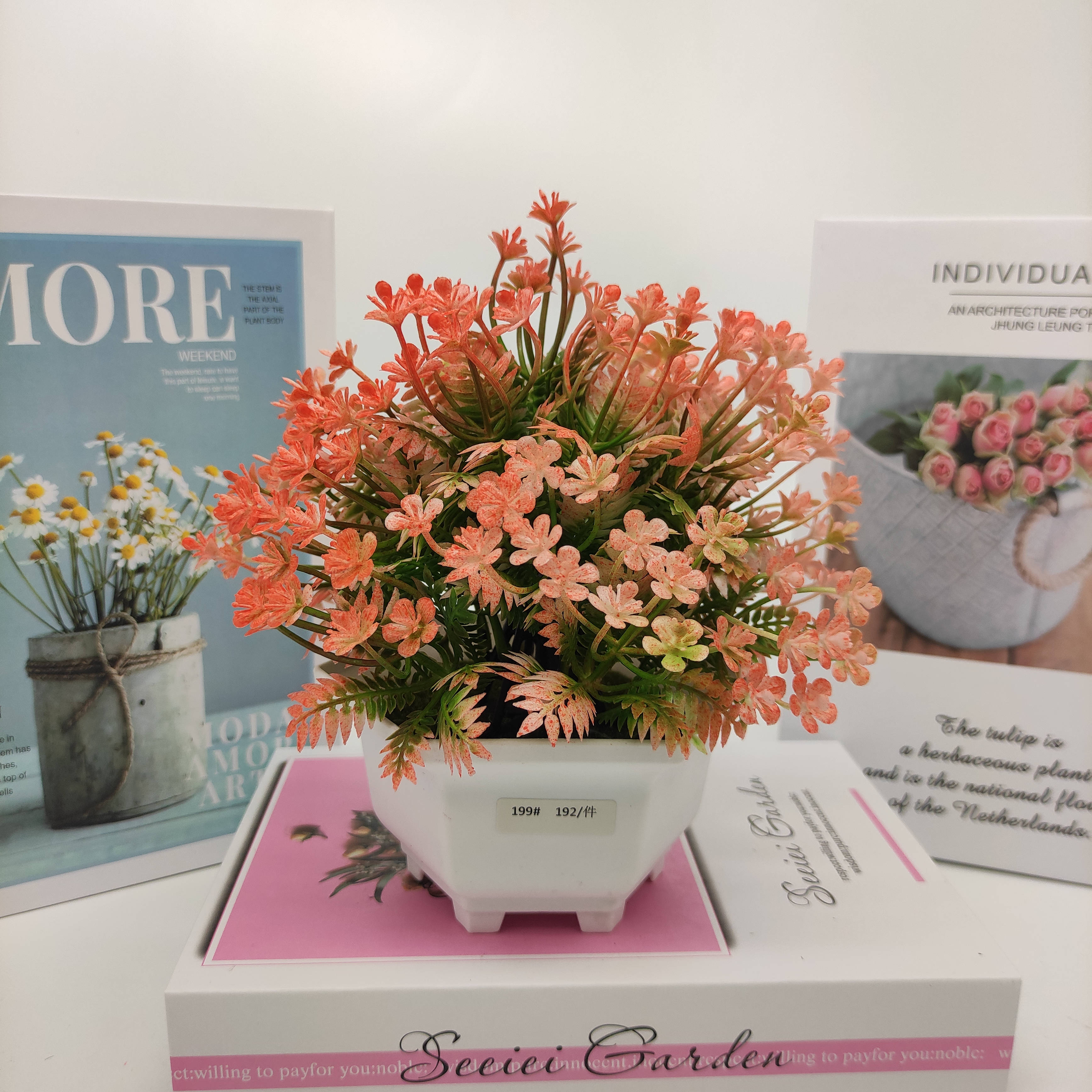 Mini artificial bonsai flowers, small potted plants, factory direct sales of artificial flower plants Item Picture