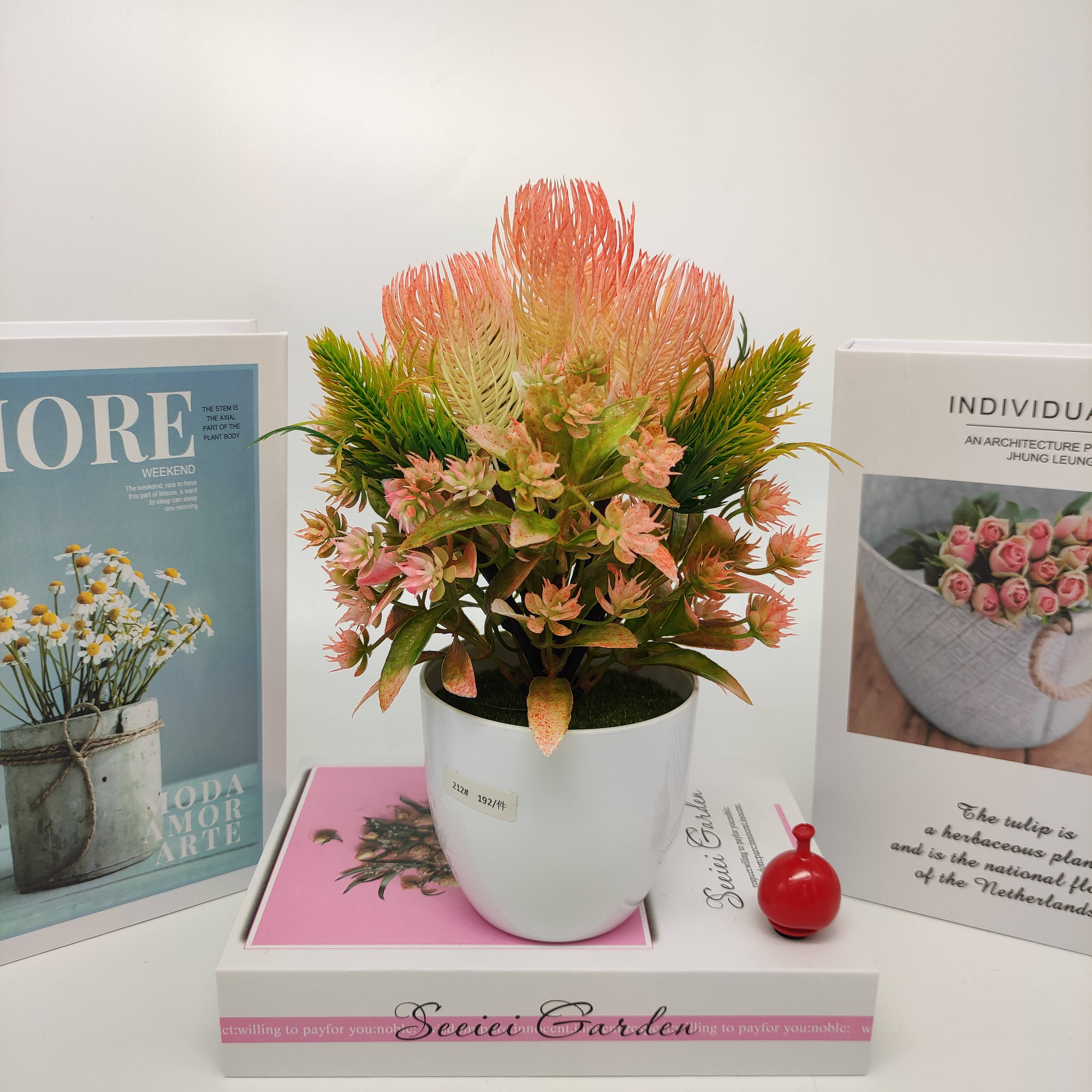 Mini artificial bonsai flowers, small potted plants, factory direct sales of artificial flower plants Item Picture