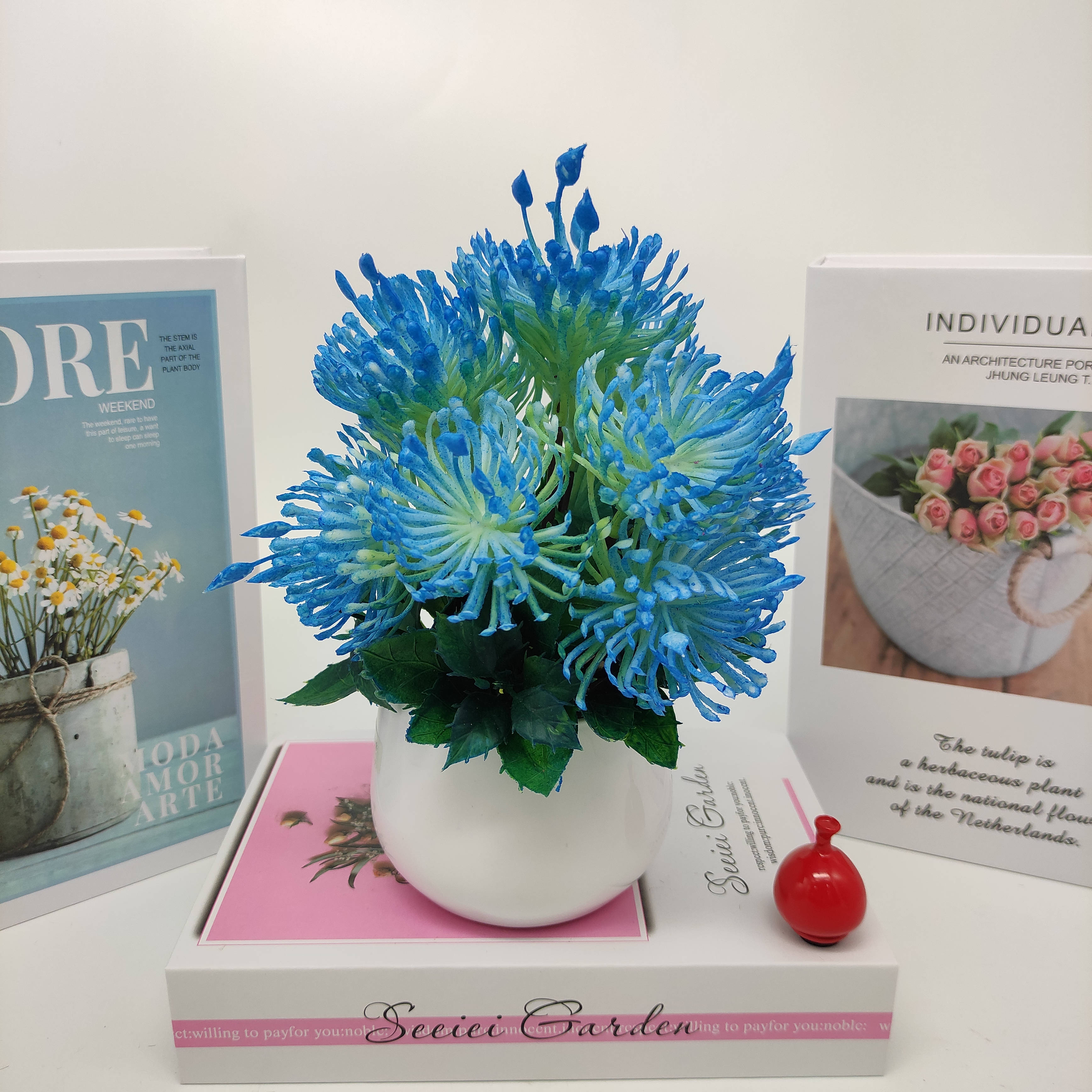 Mini artificial bonsai flowers, small potted plants, factory direct sales of artificial flower plants details Picture