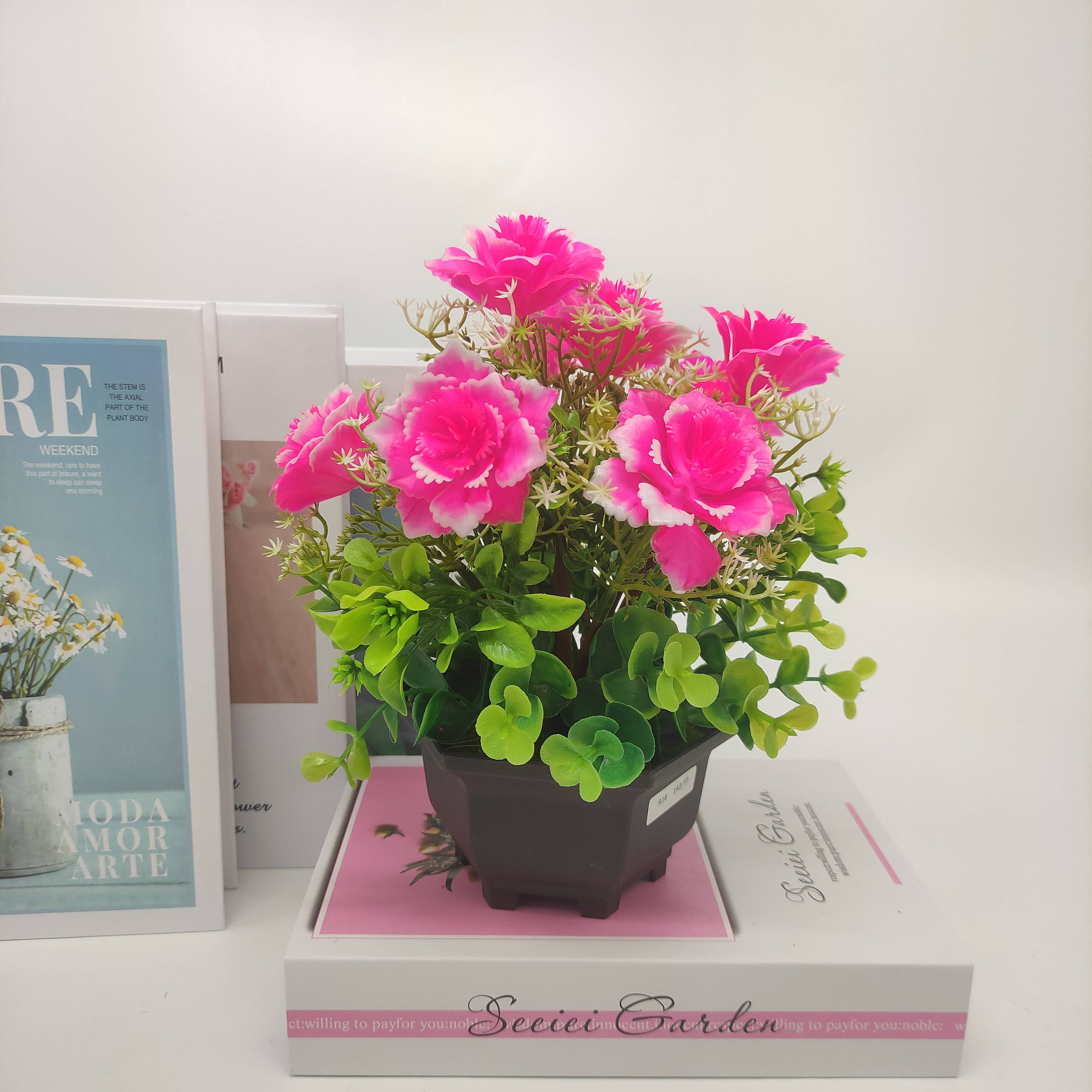 Mini artificial bonsai flowers, small potted plants, factory direct sales of artificial flower plants Specification image