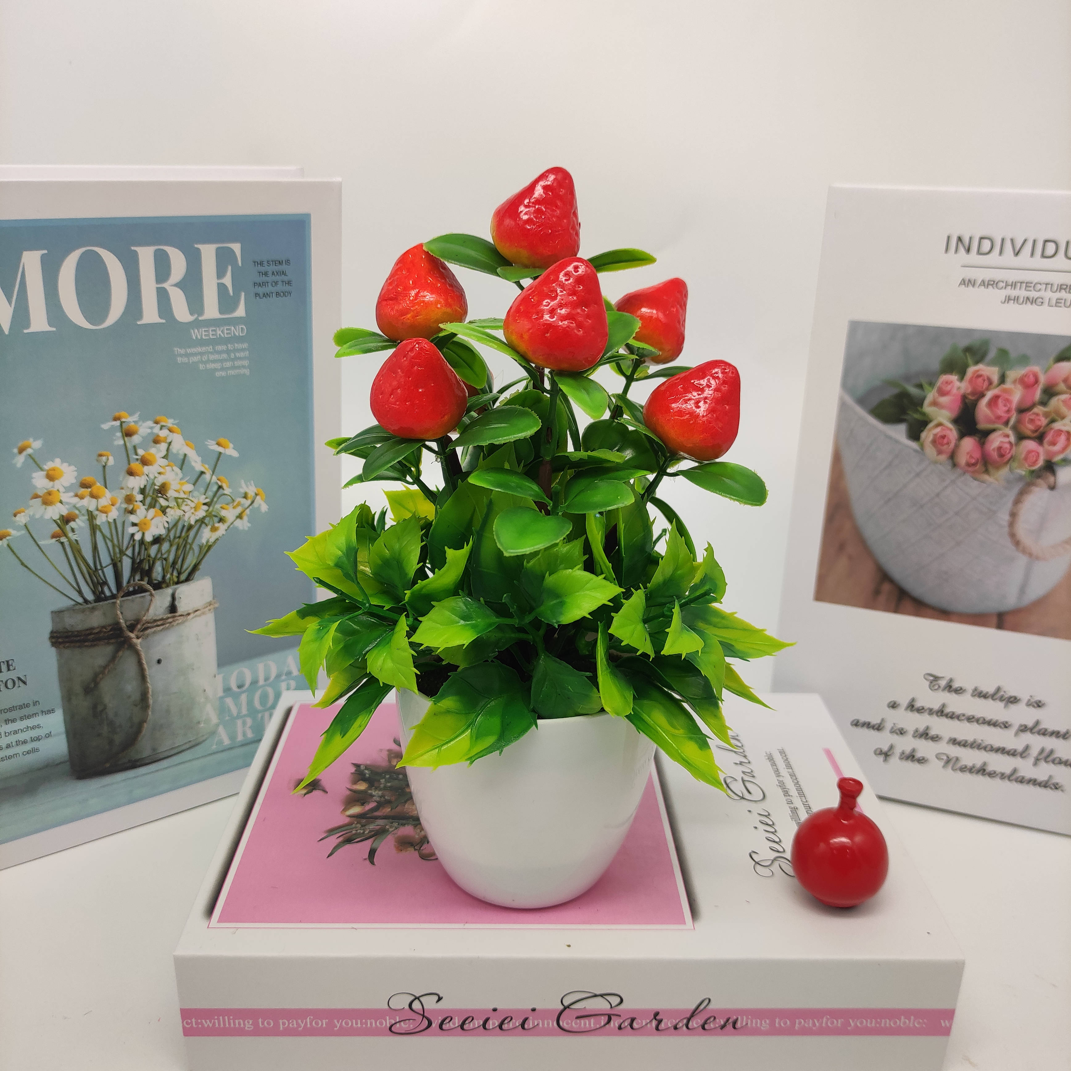 Mini artificial bonsai flowers, small potted plants, factory direct sales of artificial flower plants Application Scenario
