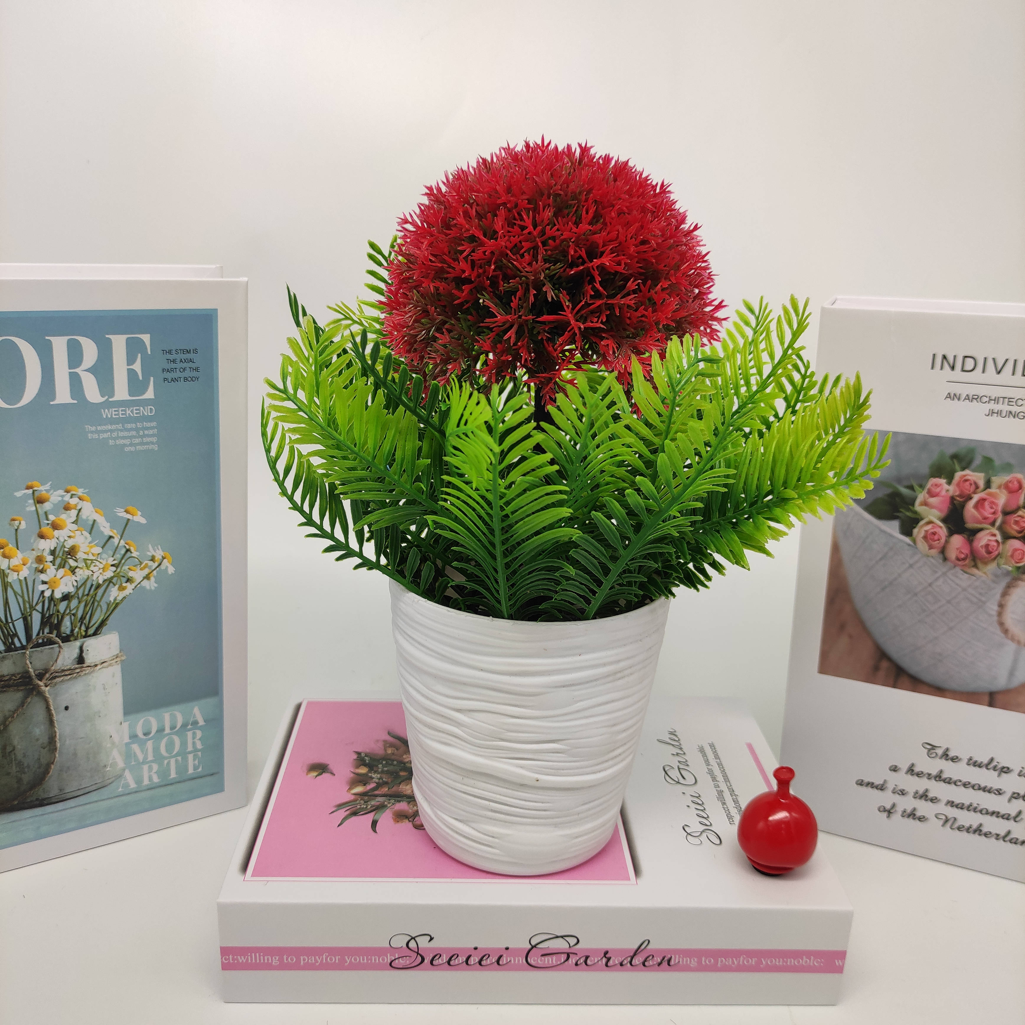 Mini artificial bonsai flowers, small potted plants, factory direct sales of artificial flower plants details Picture