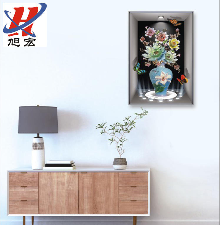 XF three-dimensional vase with 3D three-dimensional wall sticker painting bedroom room wall decoration picture frame painting 8D sticker new style