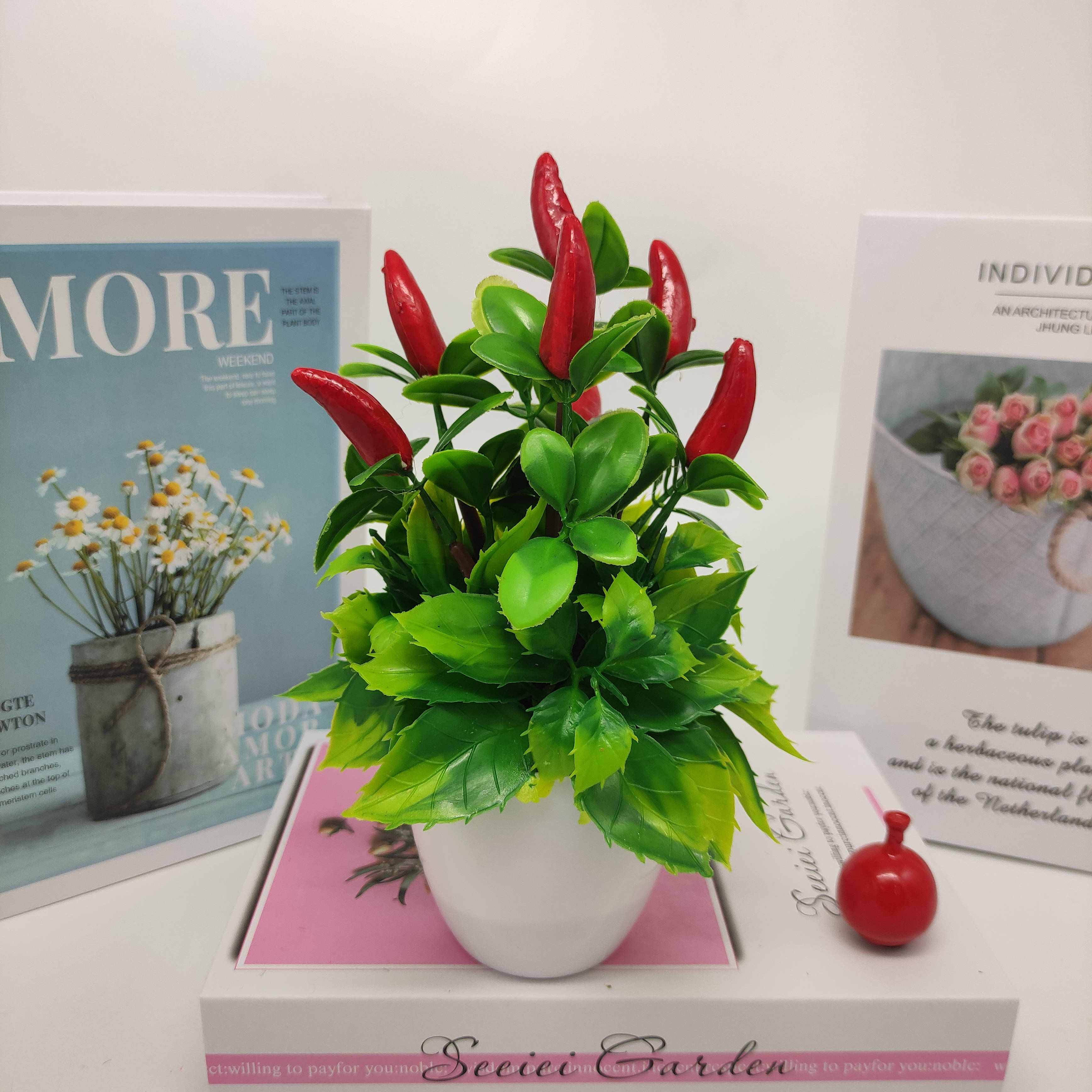 Mini artificial bonsai flowers, small potted plants, factory direct sales of artificial flower plants