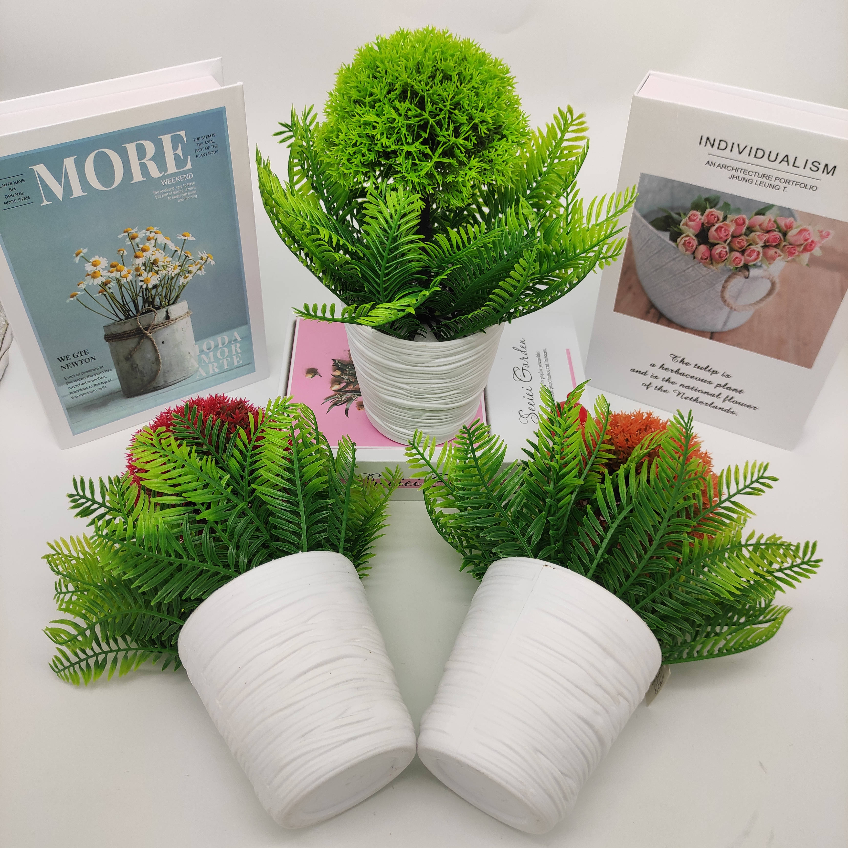 Mini artificial bonsai flowers, small potted plants, factory direct sales of artificial flower plants Application Scenario