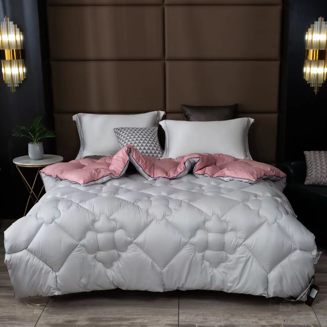 2021 New warm two-tone single and two-person faux down quilt for autumn and winter details Picture