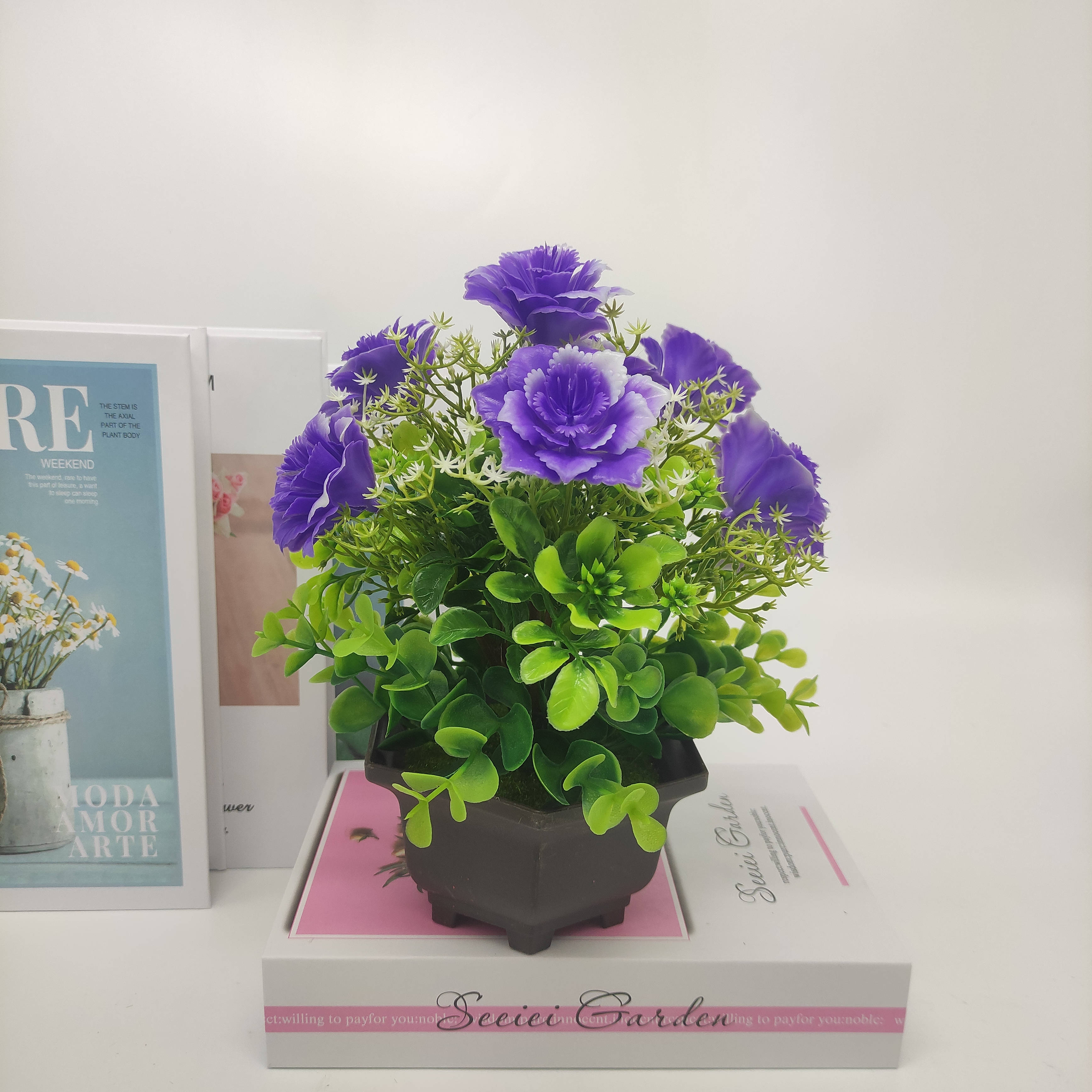 Mini artificial bonsai flowers, small potted plants, factory direct sales of artificial flower plants details Picture