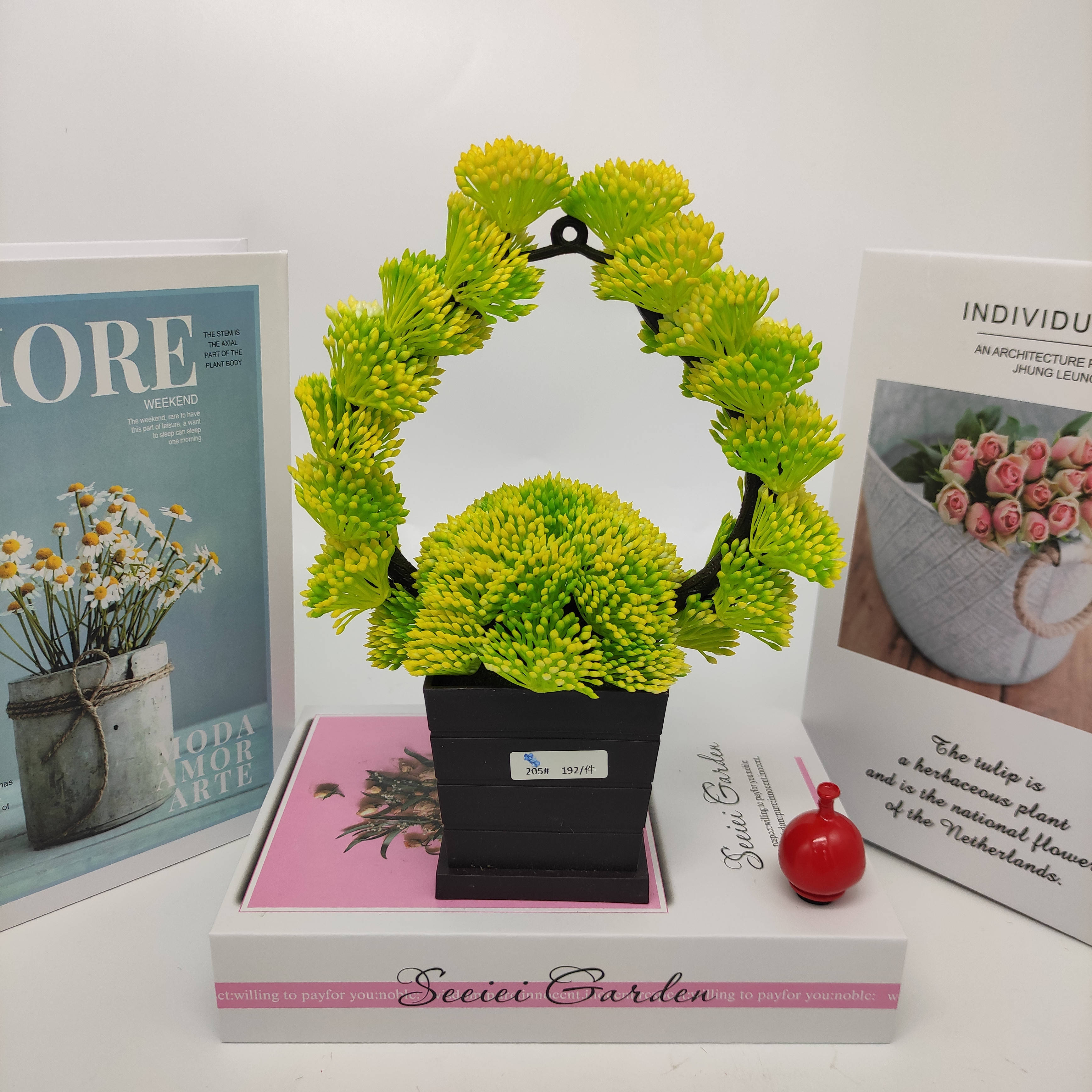 Mini artificial bonsai flowers, small potted plants, factory direct sales of artificial flower plants