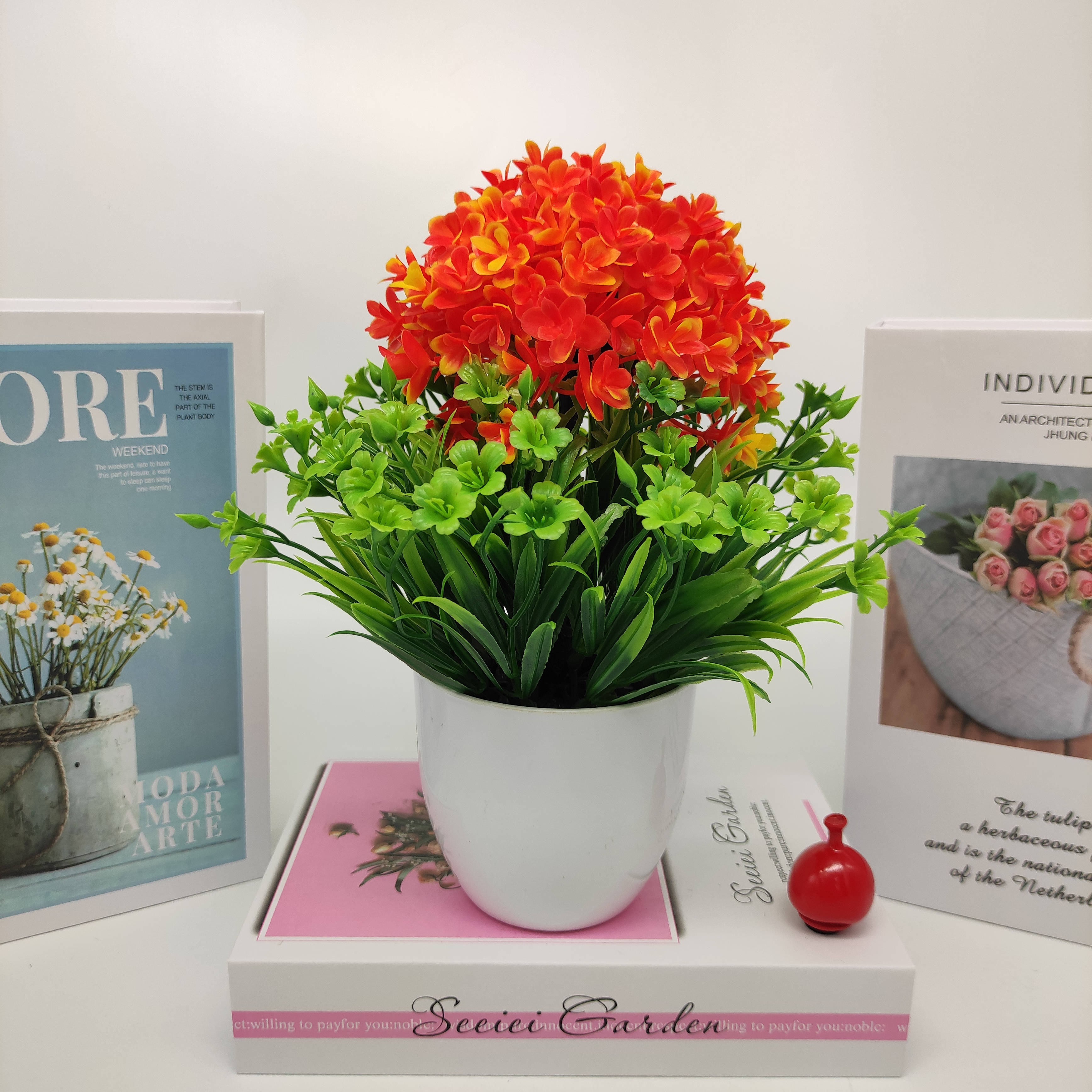 Mini artificial bonsai flowers, small potted plants, factory direct sales of artificial flower plants details Picture