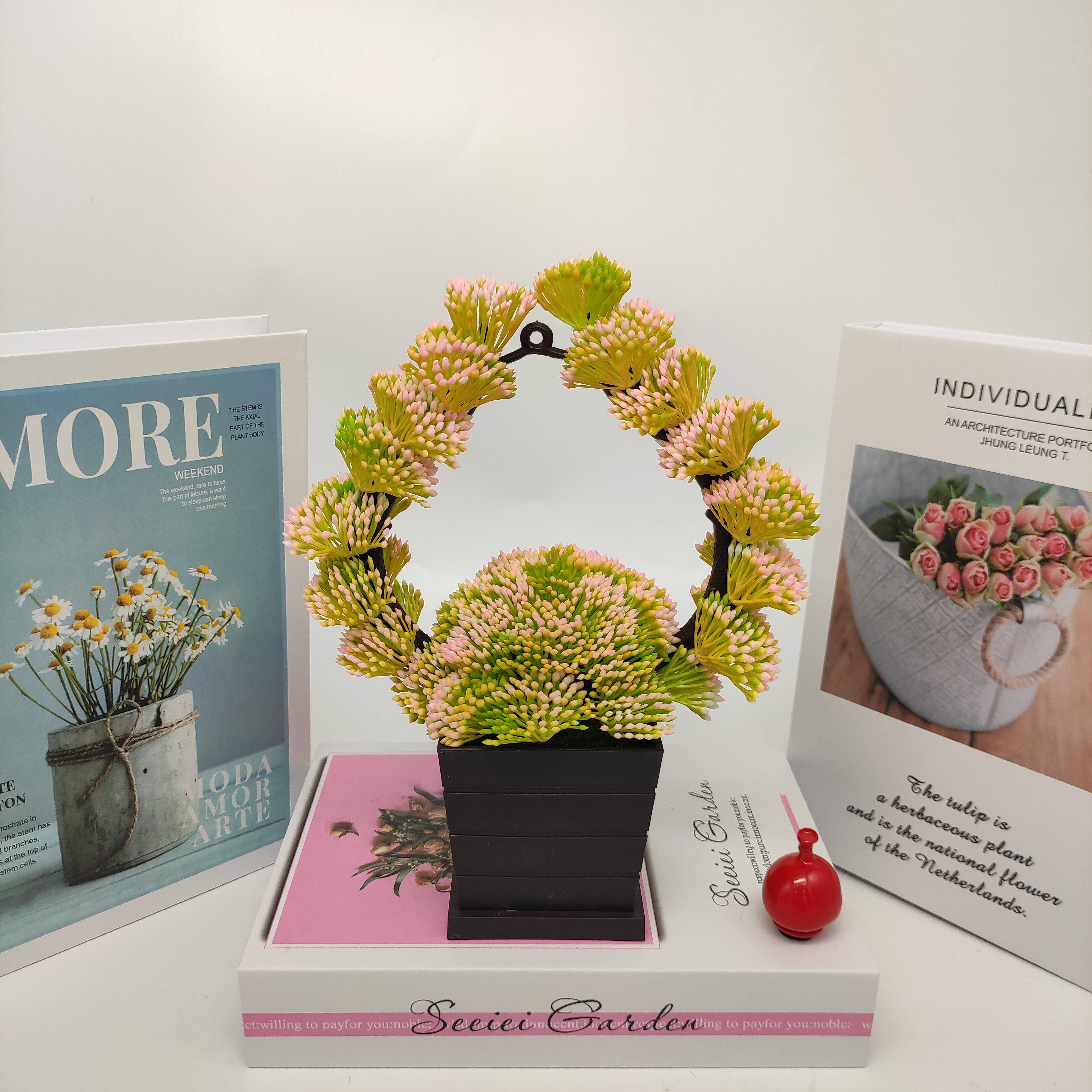 Mini artificial bonsai flowers, small potted plants, factory direct sales of artificial flower plants details Picture