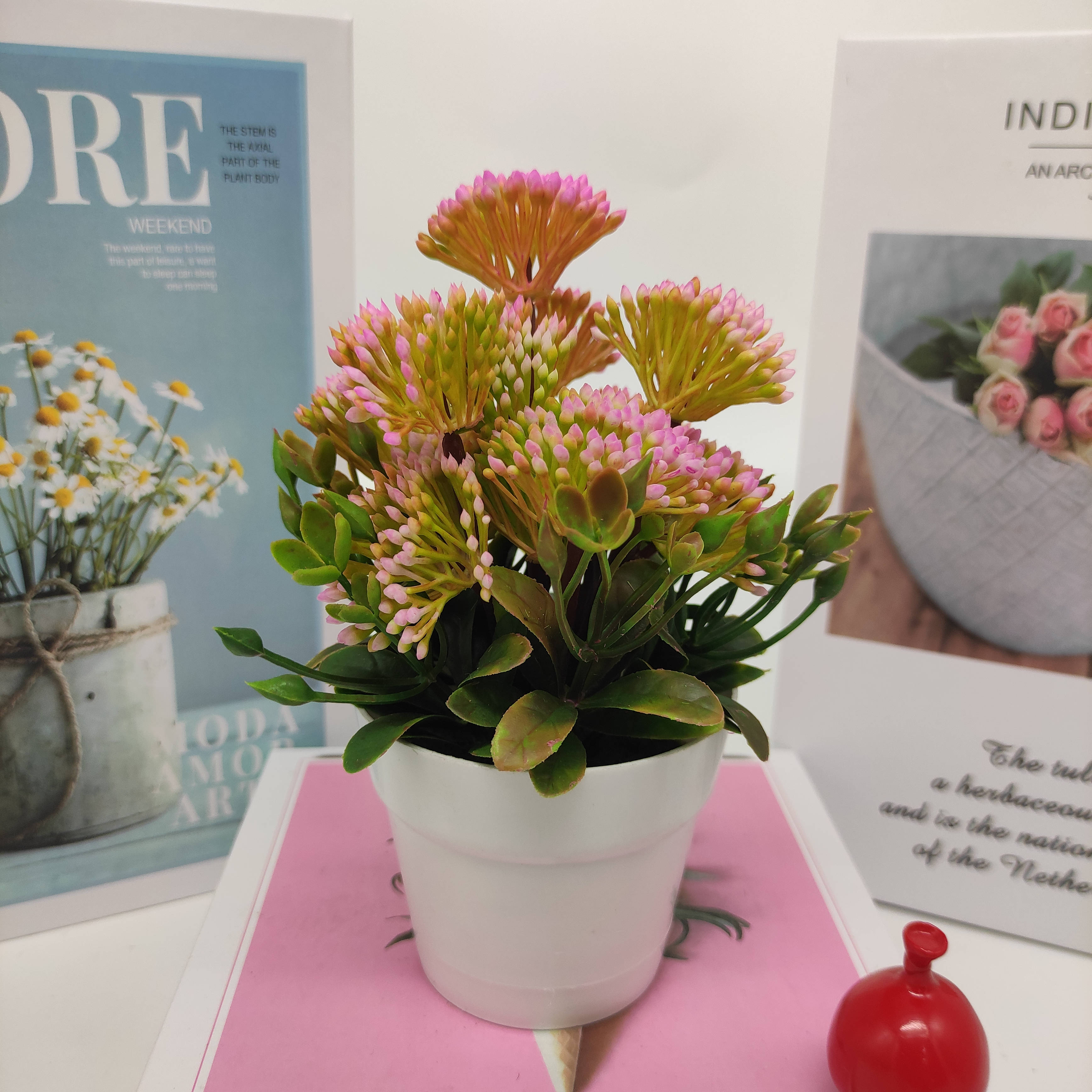 Mini artificial bonsai flowers, small potted plants, factory direct sales of artificial flower plants details Picture