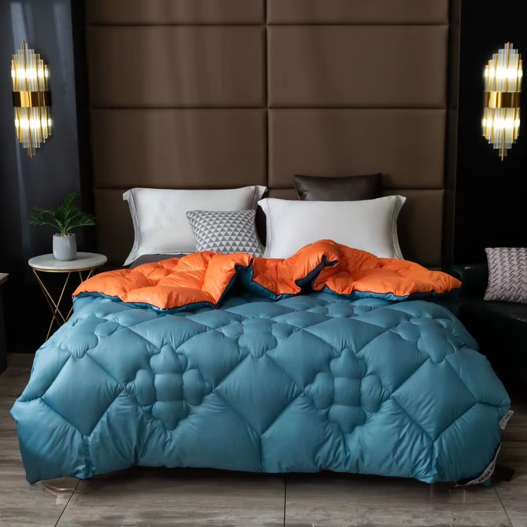 2021 New warm two-tone single and two-person faux down quilt for autumn and winter