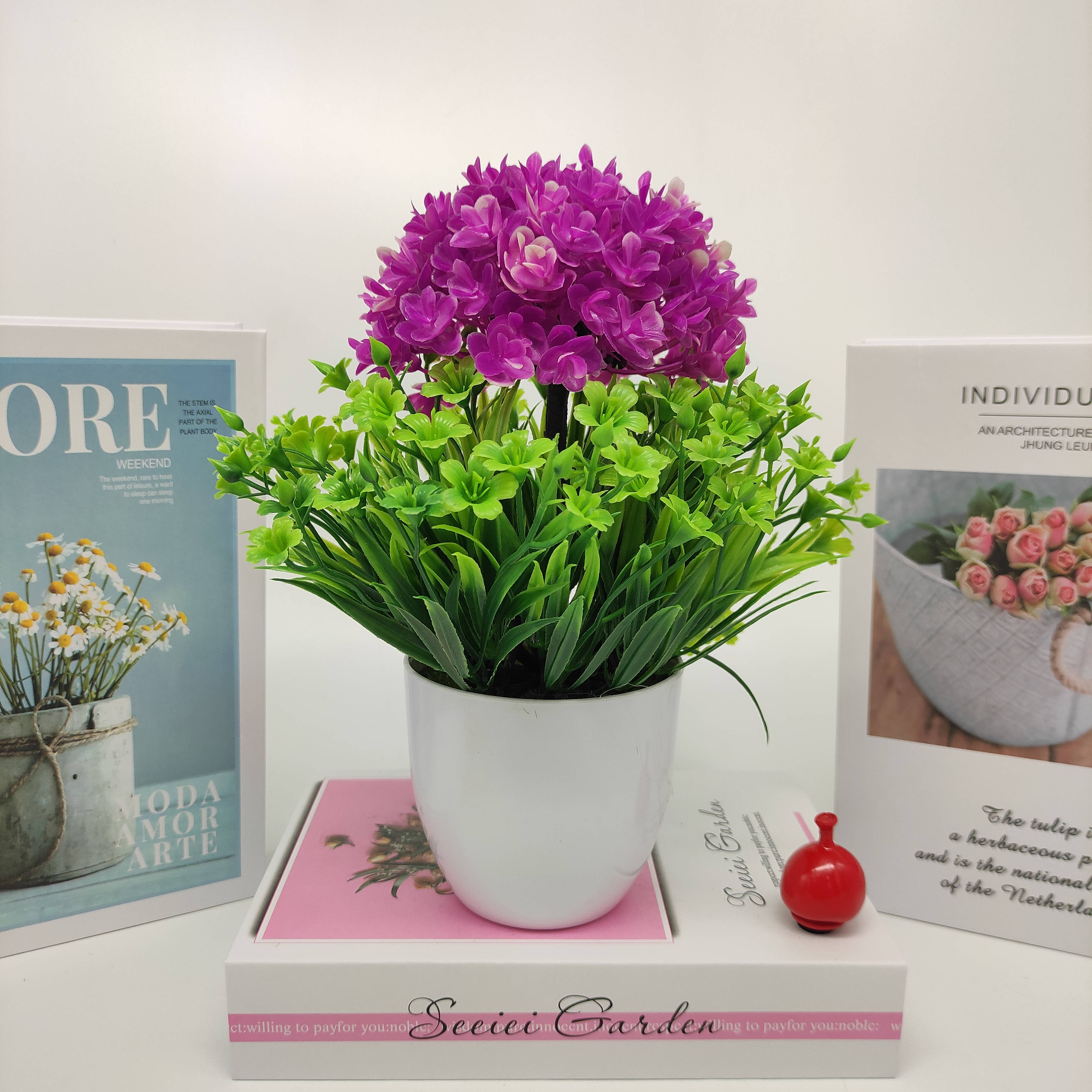Mini artificial bonsai flowers, small potted plants, factory direct sales of artificial flower plants Specification image