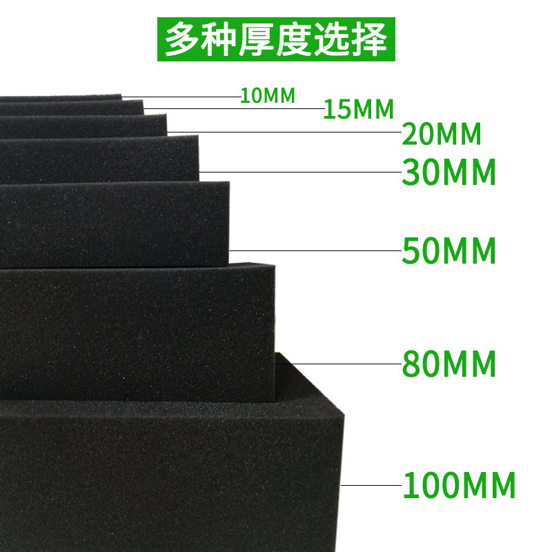 Black polyurethane wave sponge block filter inner lining, inner support, shockproof, water-absorbing and oil-absorbing filter packaging thin foam pad details Picture