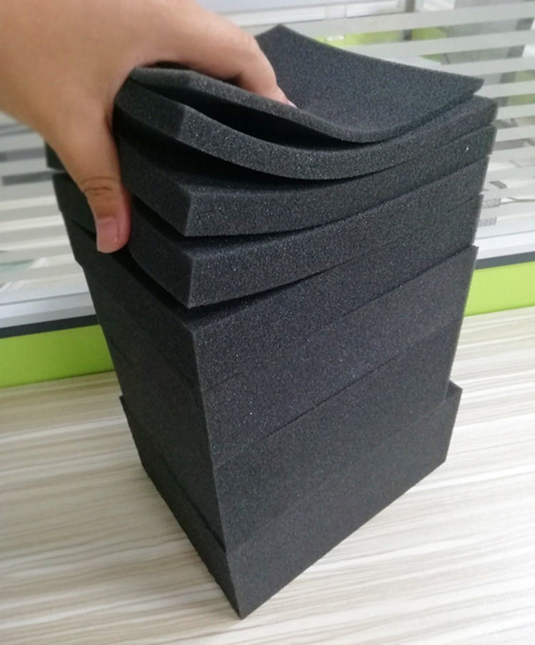 Black polyurethane wave sponge block filter inner lining, inner support, shockproof, water-absorbing and oil-absorbing filter packaging thin foam pad Specification drawing